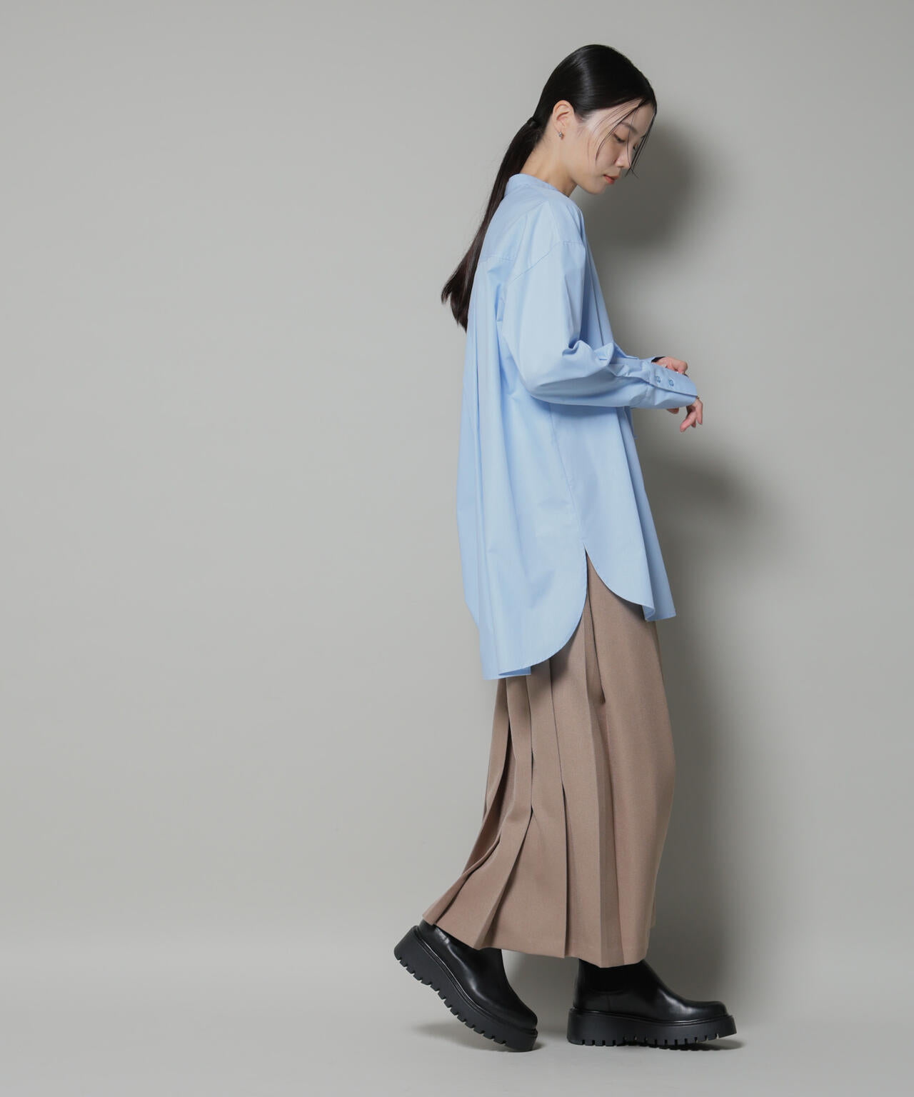 ワイドプリーツロングスカート 6735230316