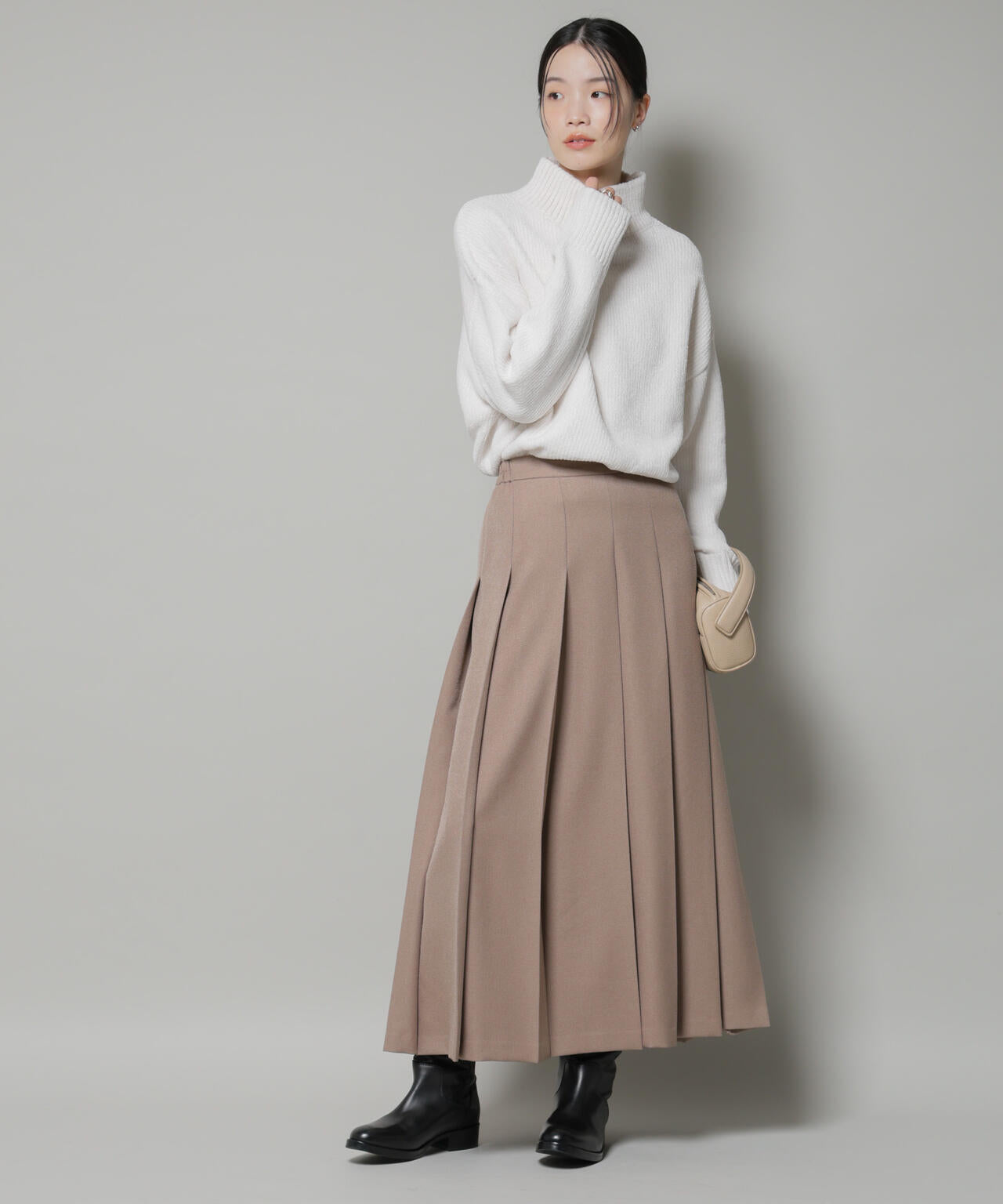ワイドプリーツロングスカート 6735230316