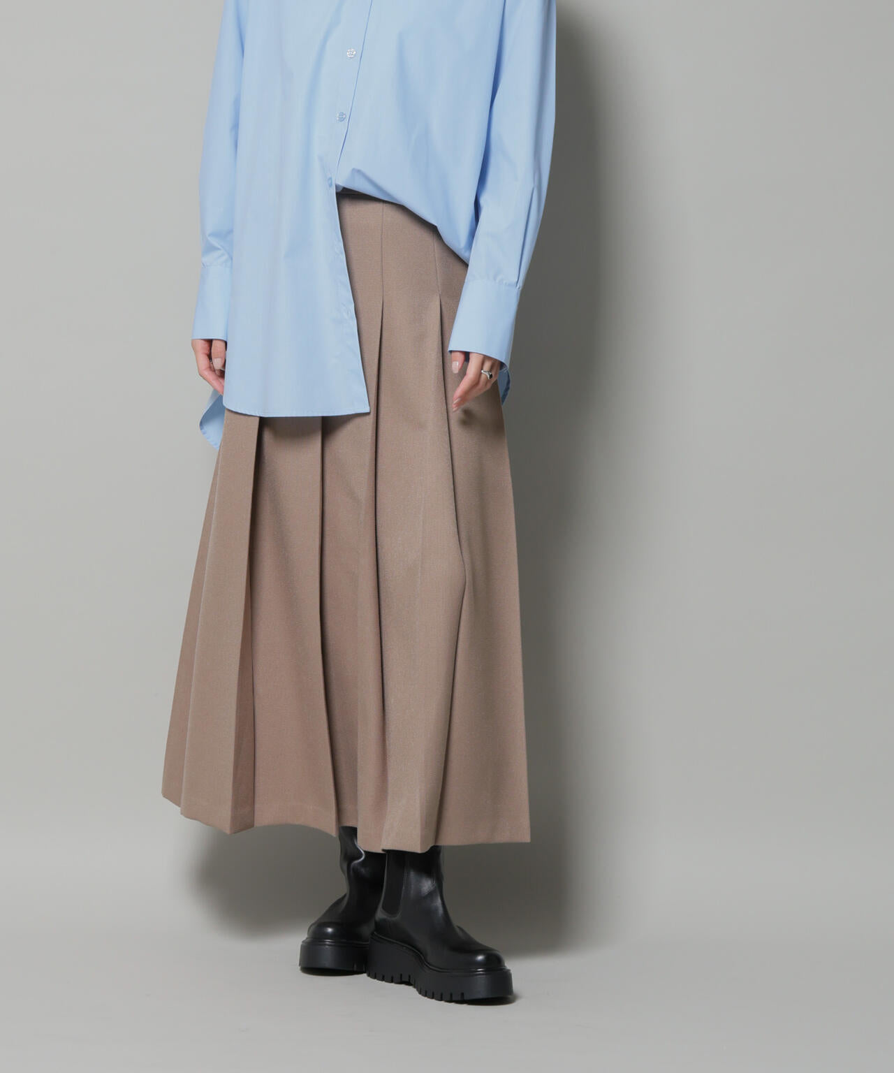 ワイドプリーツロングスカート 6735230316