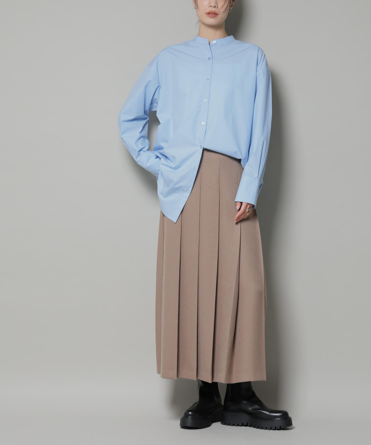 ワイドプリーツロングスカート