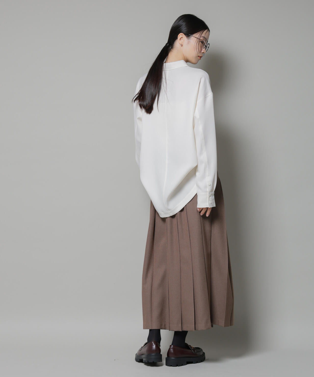 ワイドプリーツロングスカート 6735230316