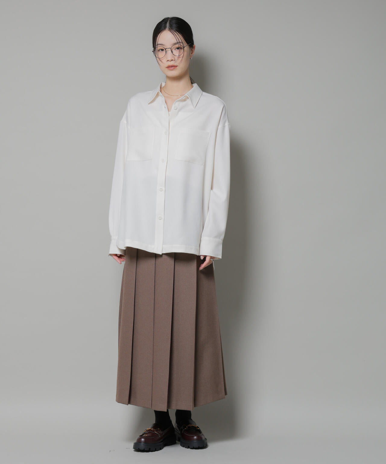 ワイドプリーツロングスカート 6735230316