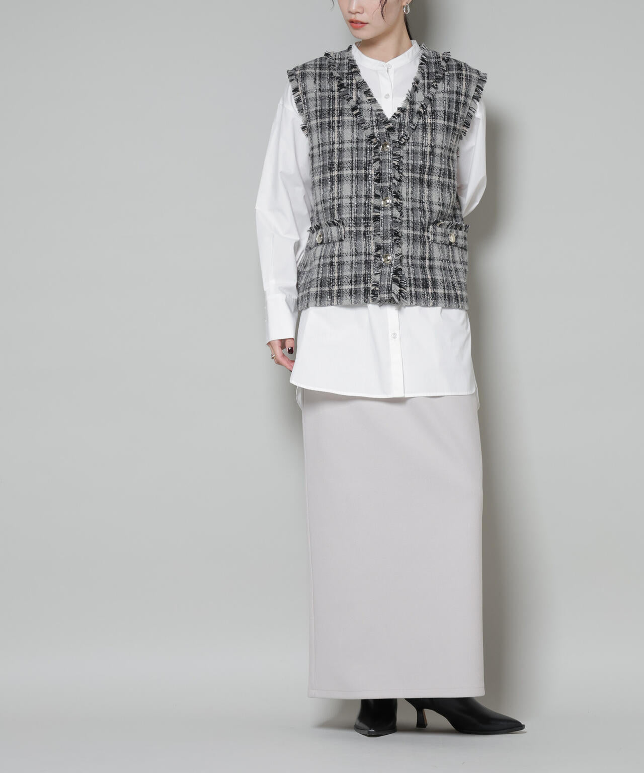 ソフトメルトンジャージーナローロングスカート(セットアップ可) 6735230318