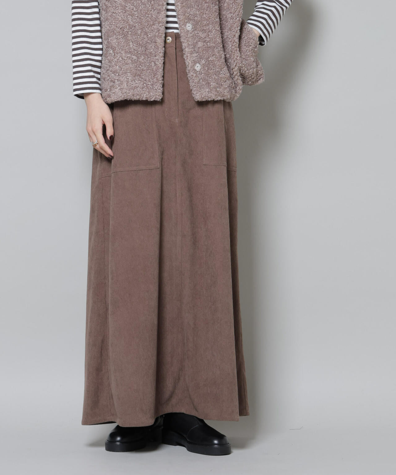 ソフトコーデュロイマキシスカート 6735230319