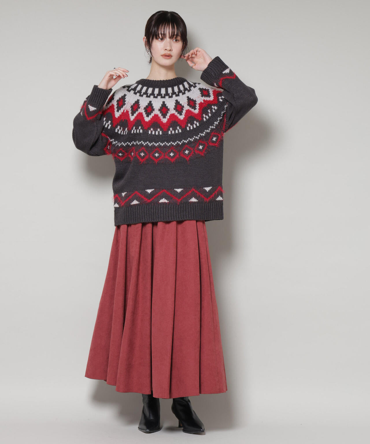 起毛ピーチギャザーボリュームスカート 6735230321