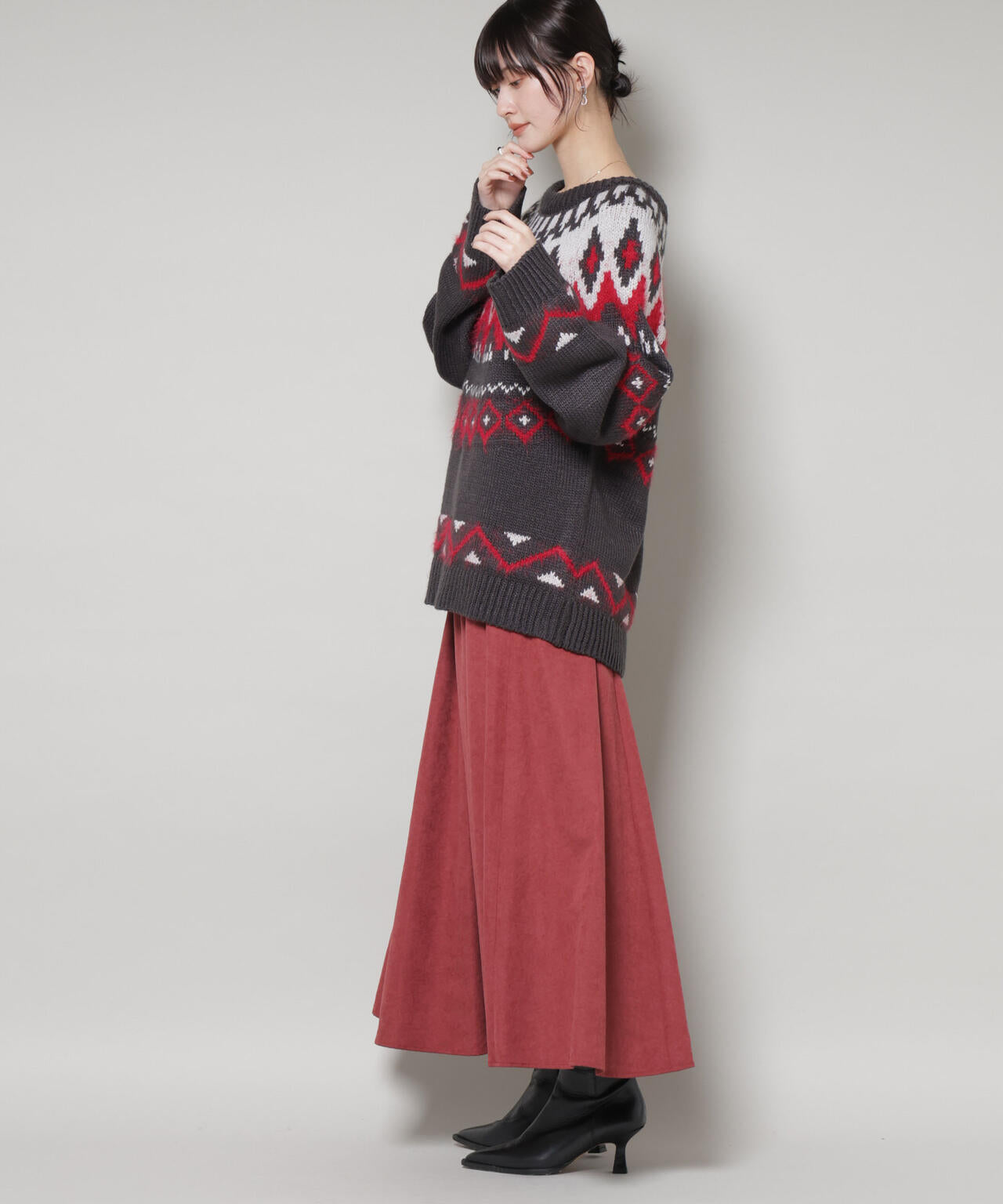 起毛ピーチギャザーボリュームスカート 6735230321