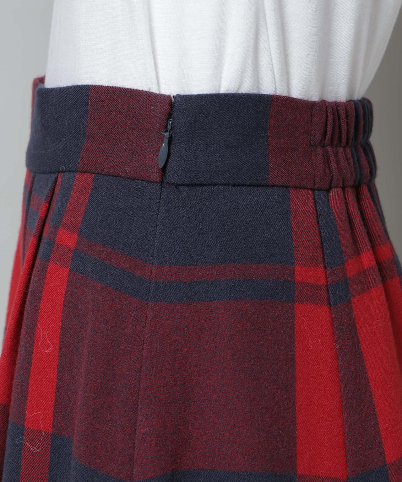 起毛チェックタックフレアスカート 6735230323