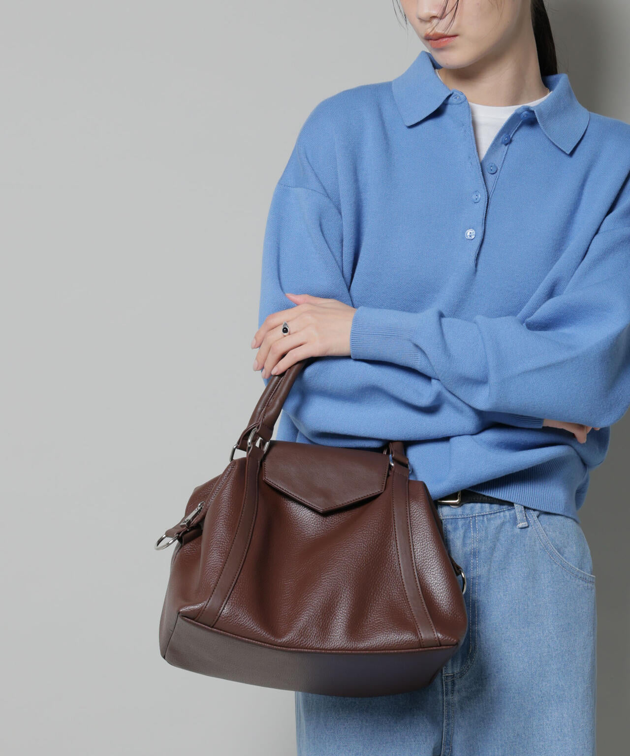 ショルダー付きフラップミニボストン 6735232308