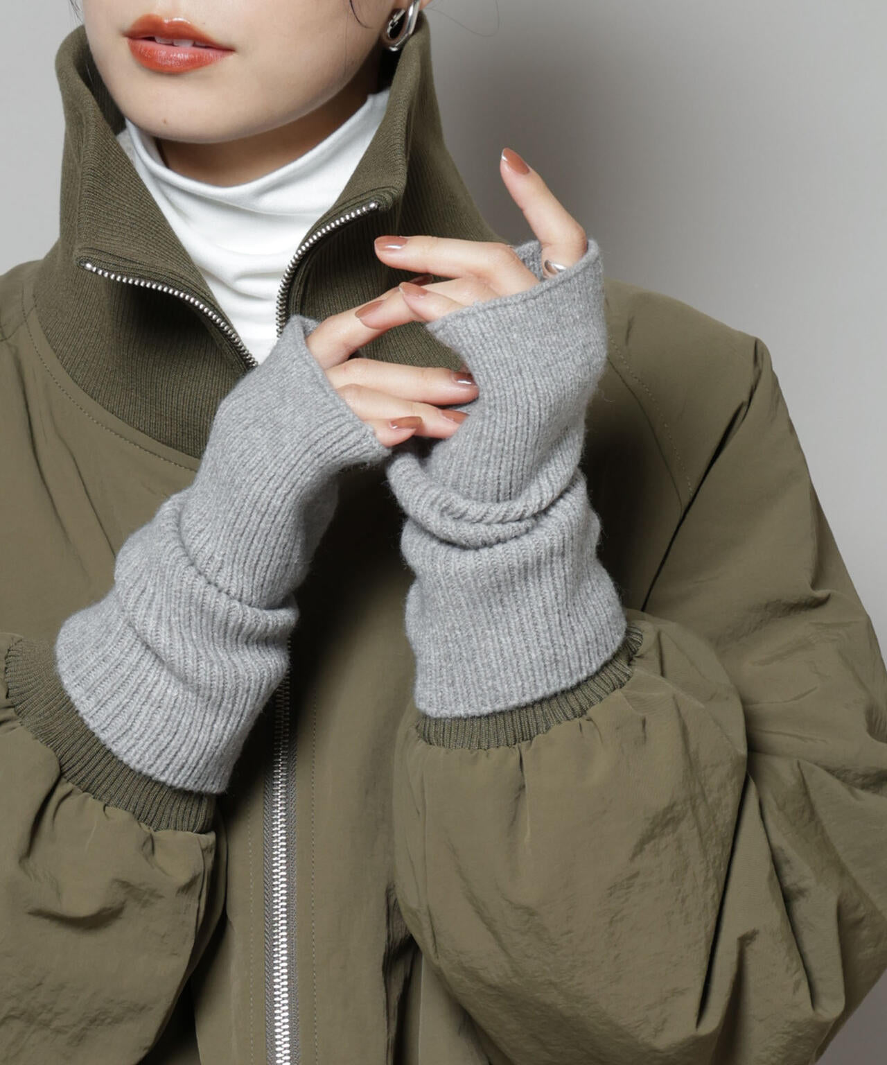 リブニットアームウォーマー