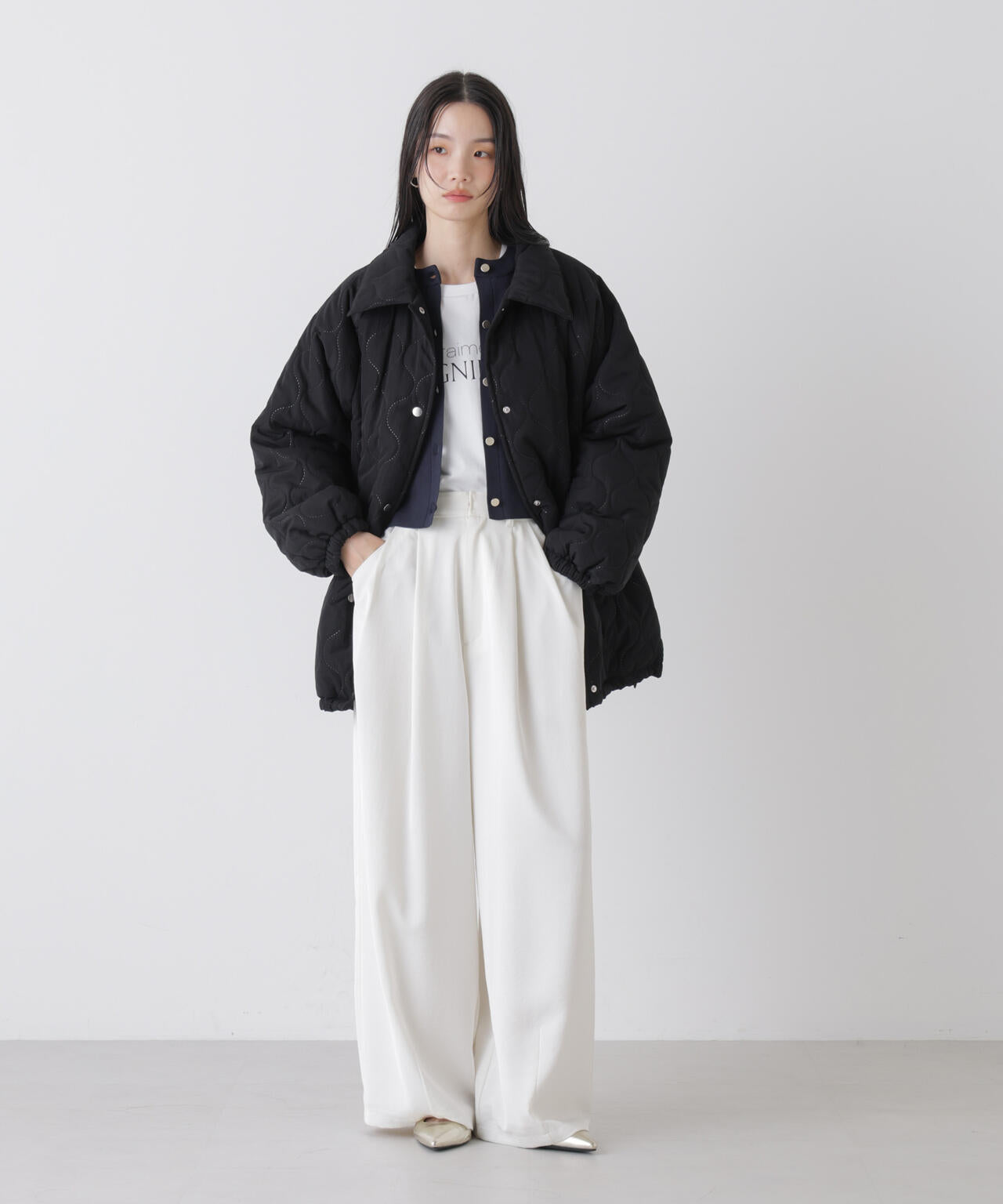 ひょうたんキルトラグランミドルコート 6736111300