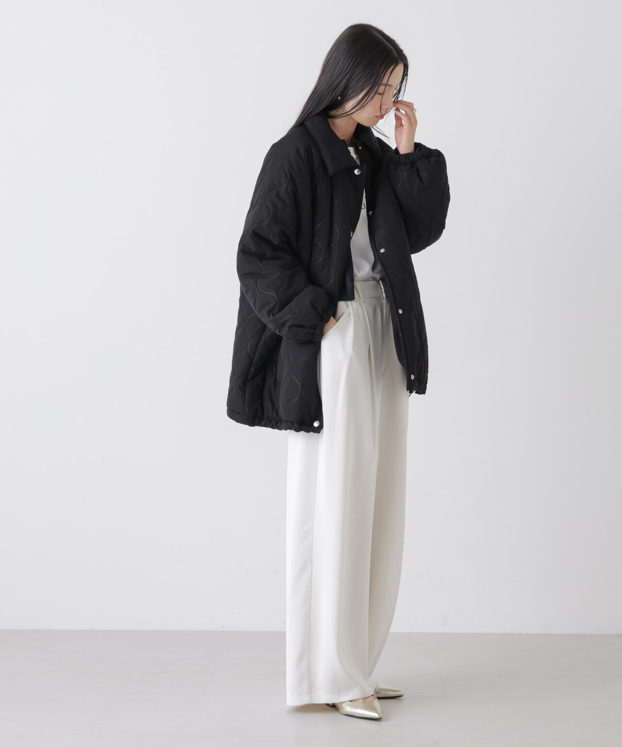 ひょうたんキルトラグランミドルコート 6736111300