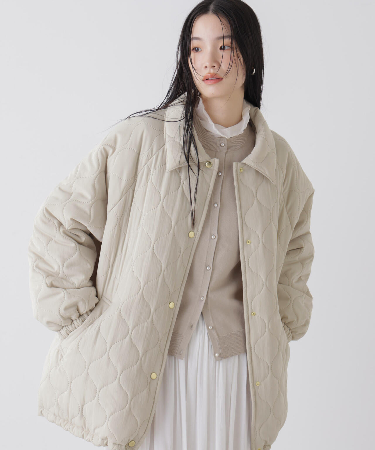 ひょうたんキルトラグランミドルコート 6736111300