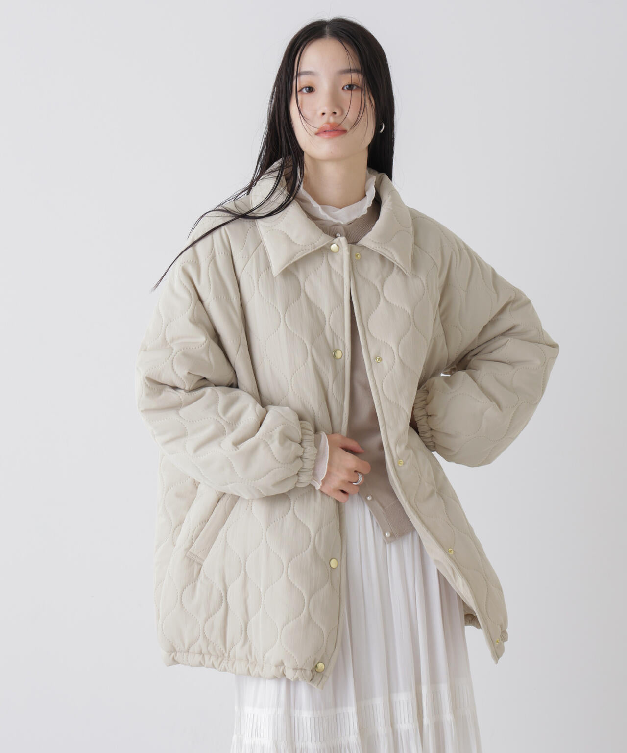 ひょうたんキルトラグランミドルコート 6736111300