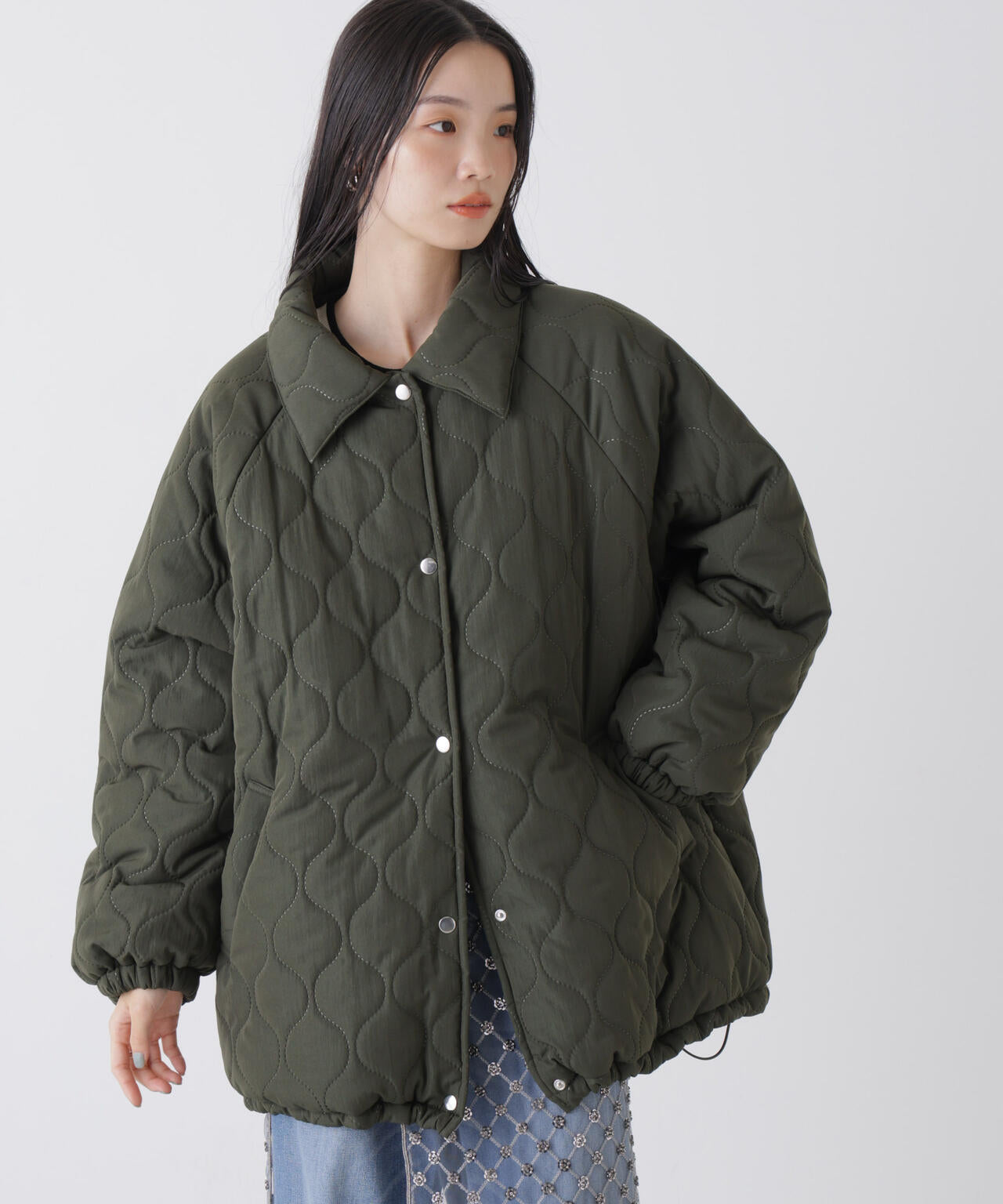 ひょうたんキルトラグランミドルコート 6736111300