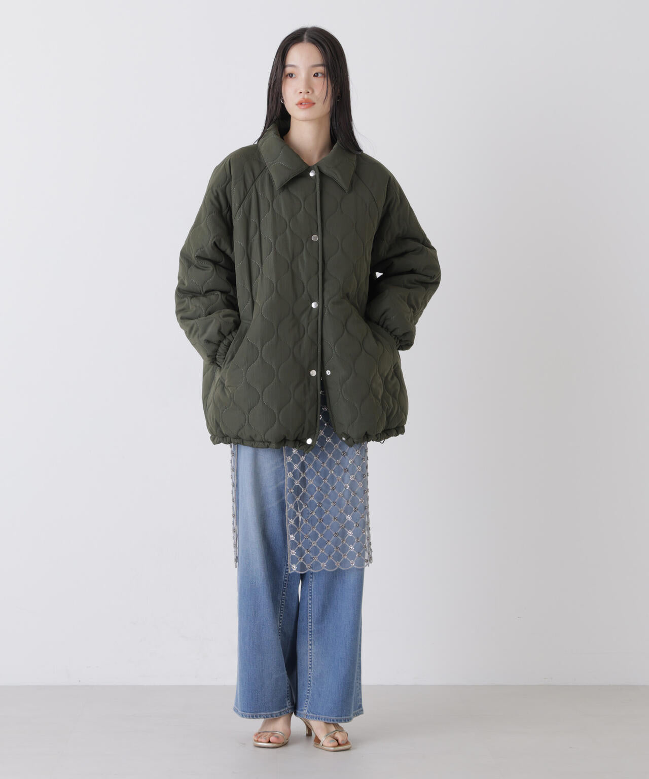 ひょうたんキルトラグランミドルコート 6736111300