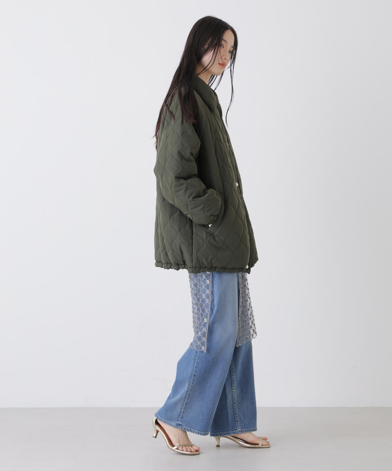 ひょうたんキルトラグランミドルコート 6736111300