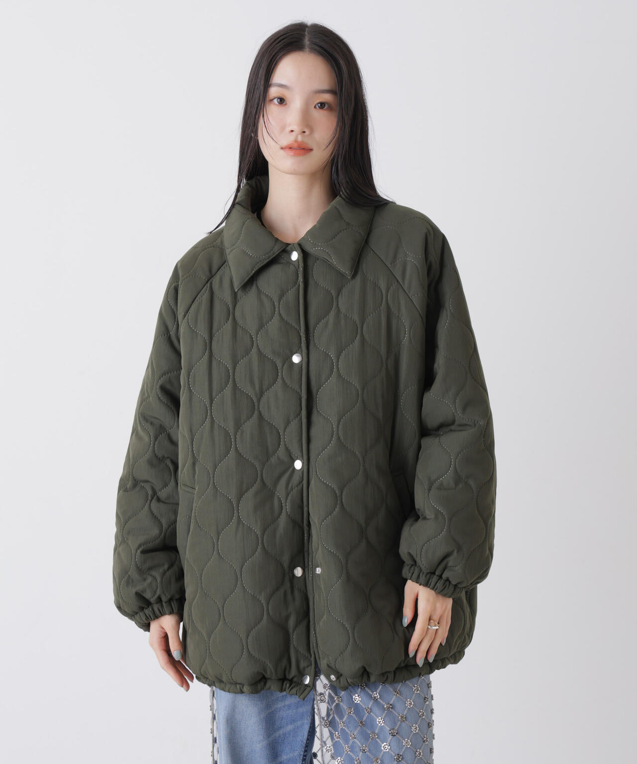 ひょうたんキルトラグランミドルコート 6736111300