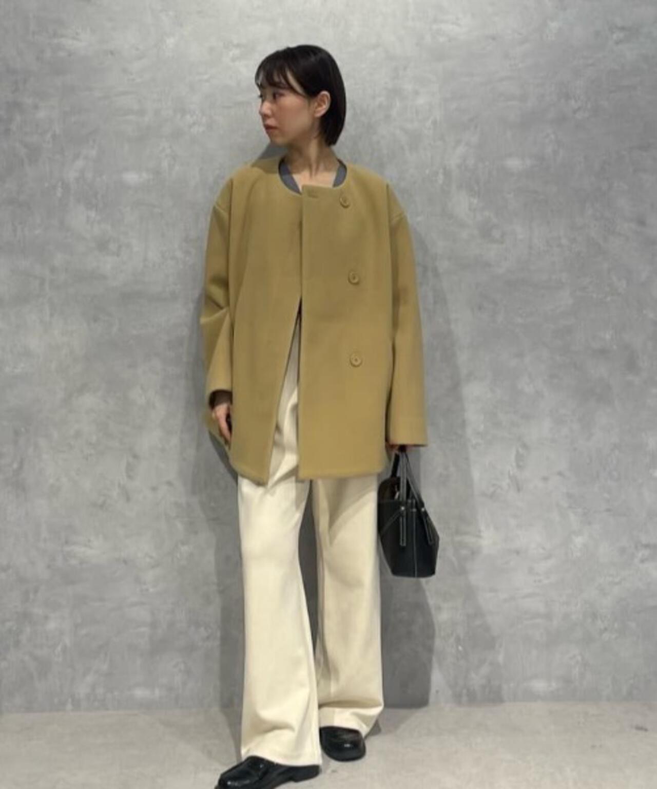 ノーカラーミドルコート 6736111302