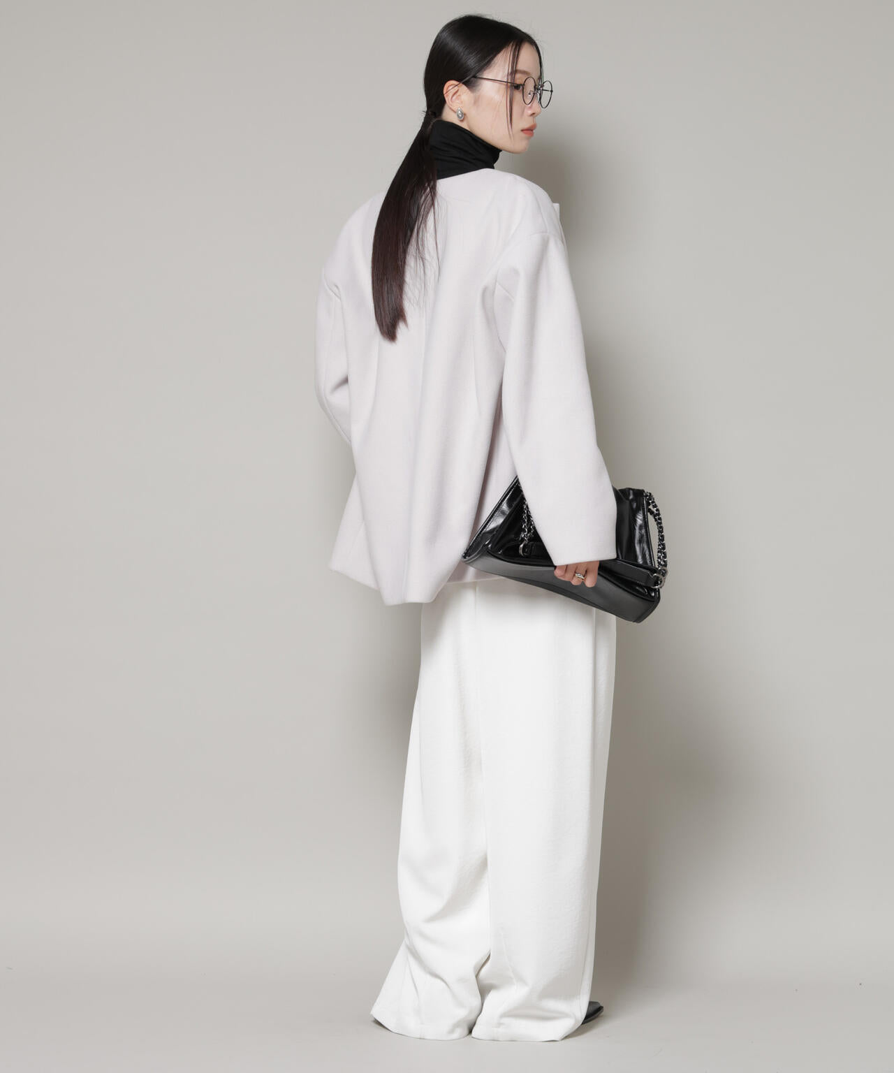 ノーカラーミドルコート 6736111302