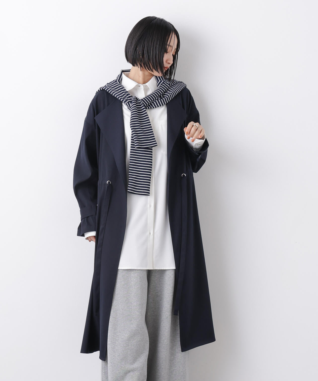 撥水&花粉ガード ドロストノーカラーコート