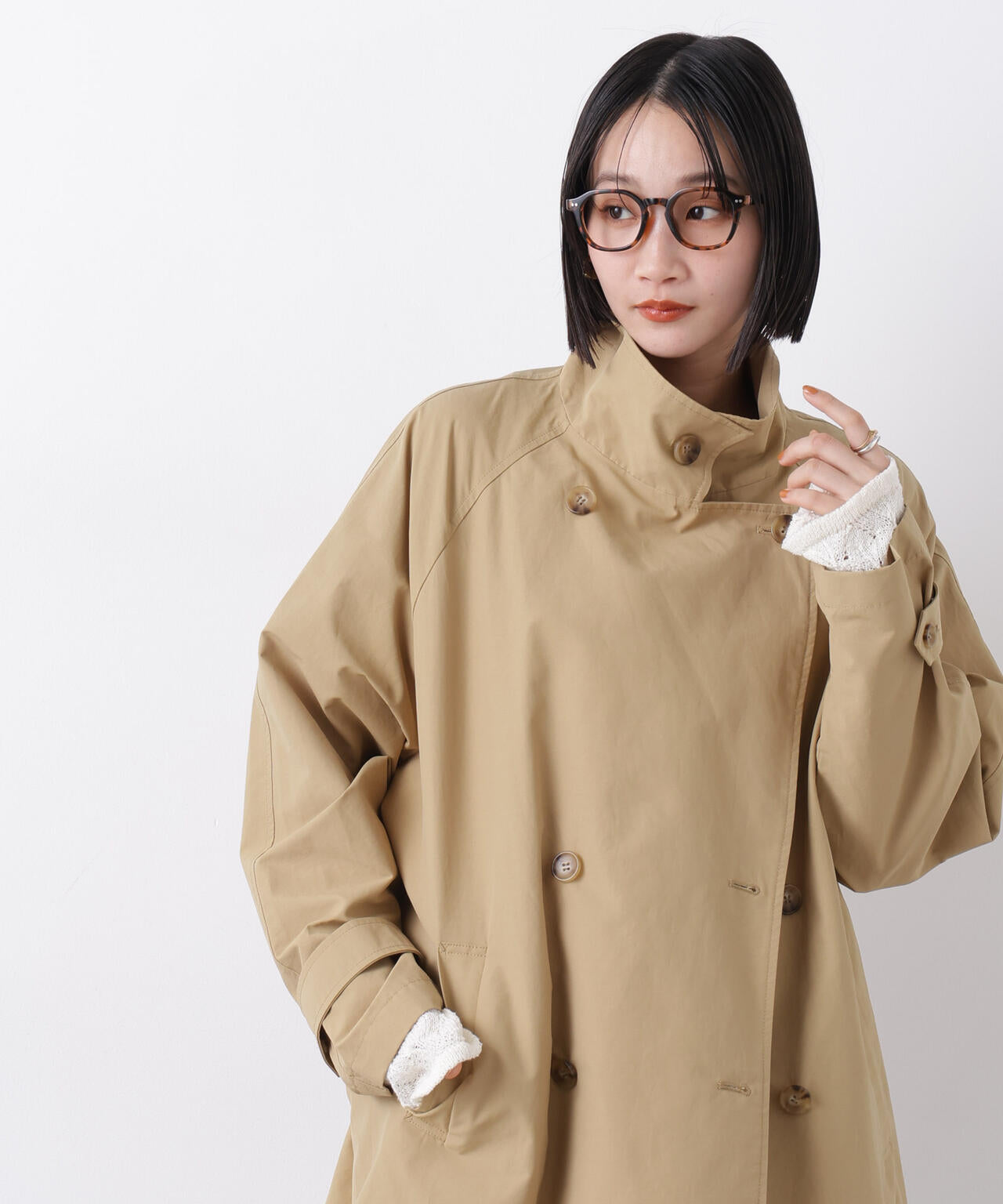 撥水&花粉ガード ショートトレンチコート