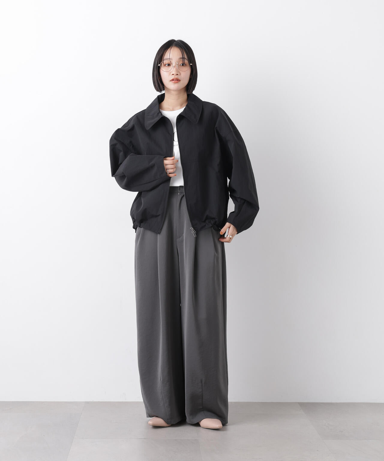 撥水＆花粉ガード コクーンシルエットジップブルゾン 6736112301