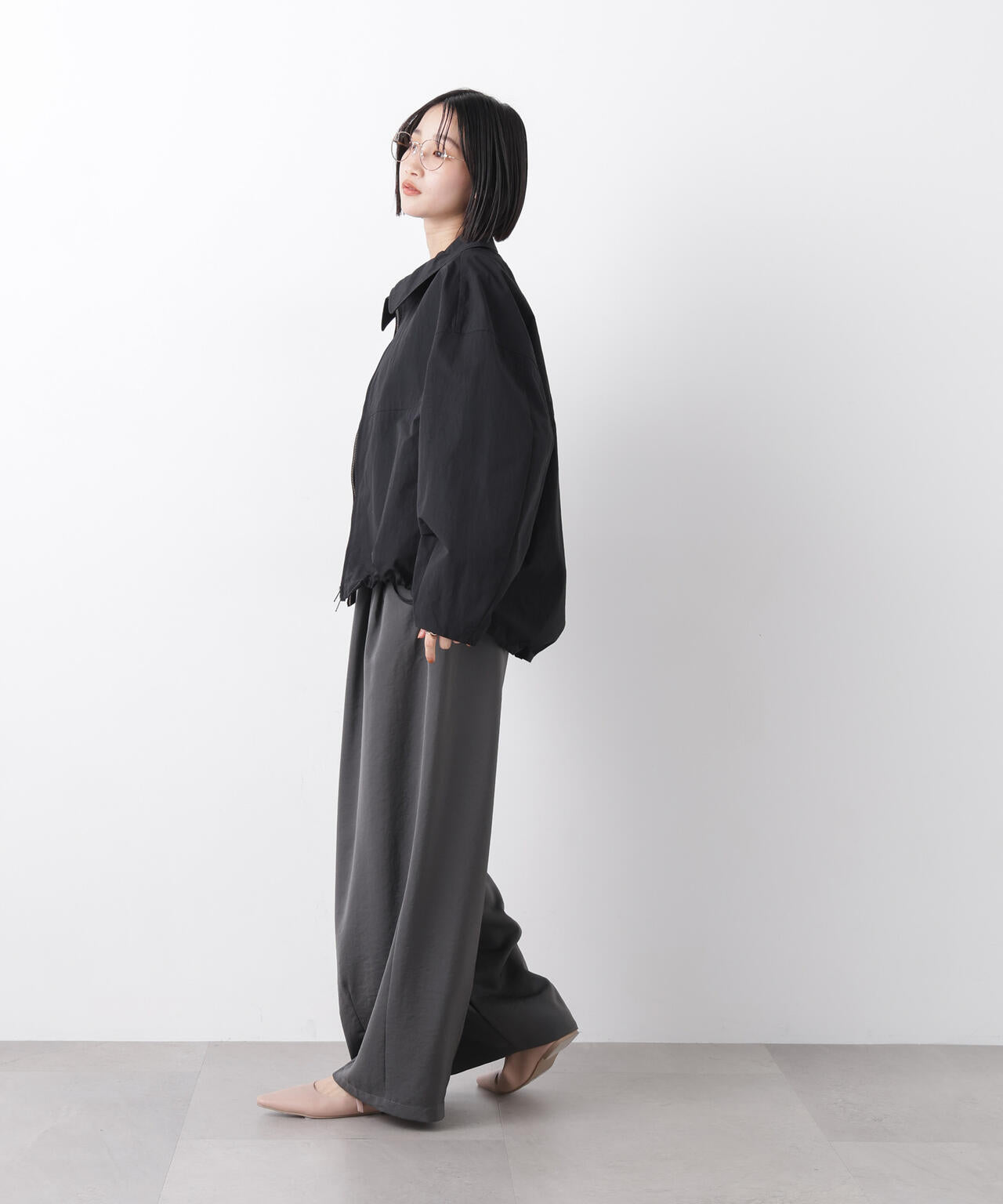 撥水＆花粉ガード コクーンシルエットジップブルゾン 6736112301