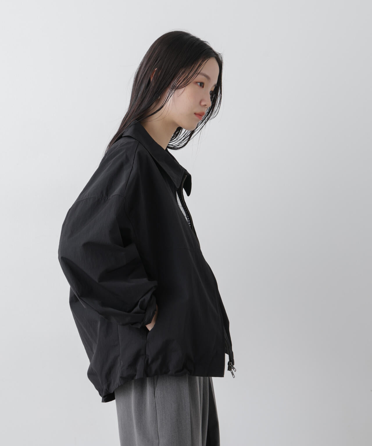 撥水＆花粉ガード コクーンシルエットジップブルゾン 6736112301