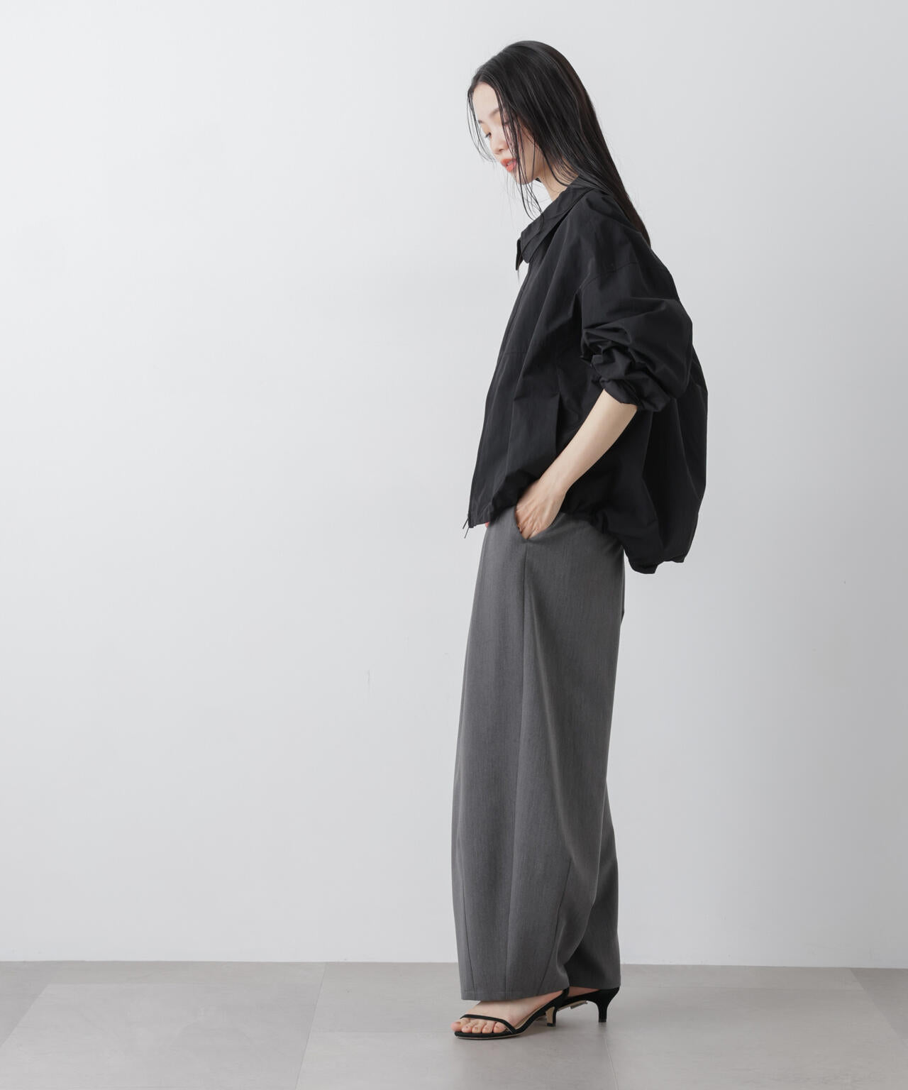 撥水＆花粉ガード コクーンシルエットジップブルゾン 6736112301