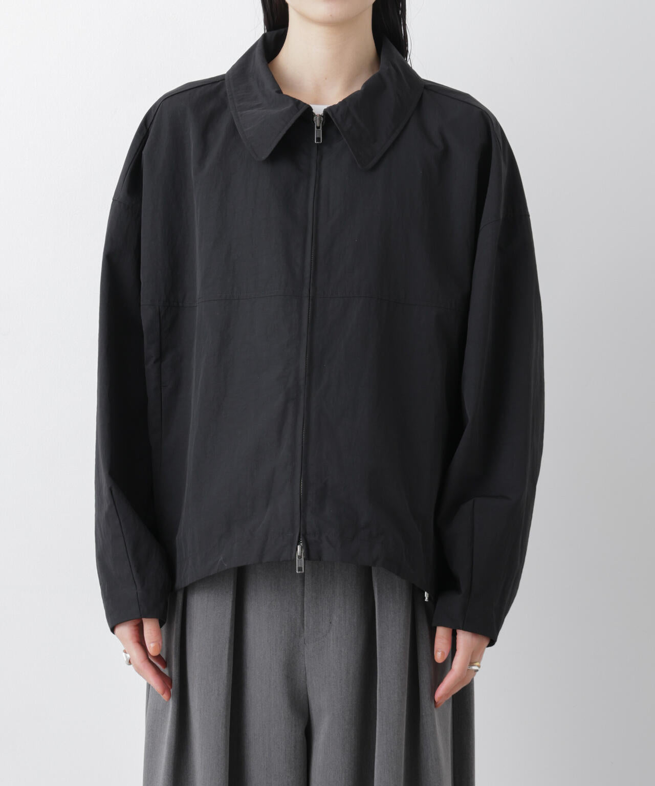 撥水＆花粉ガード コクーンシルエットジップブルゾン 6736112301