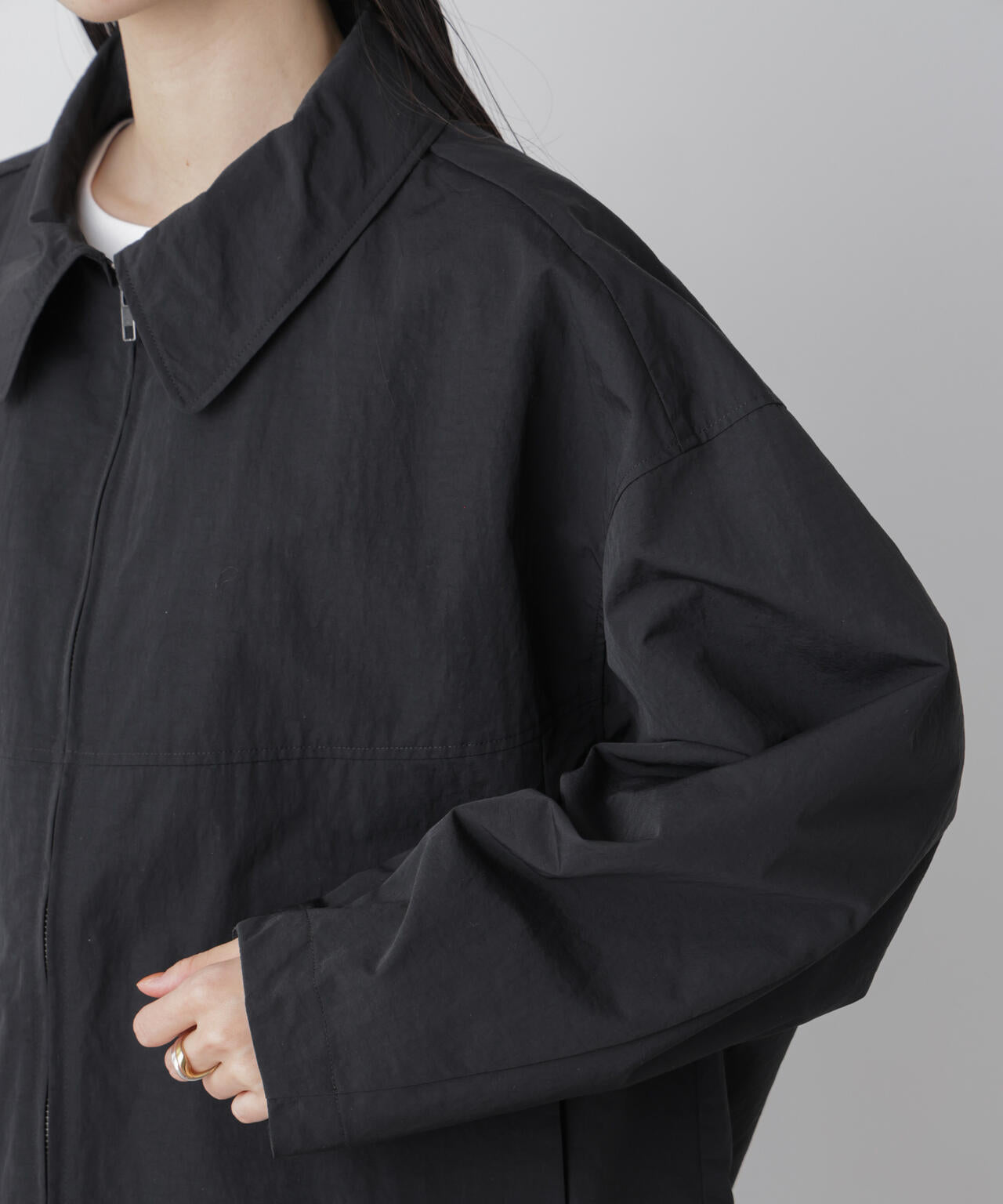 撥水＆花粉ガード コクーンシルエットジップブルゾン 6736112301