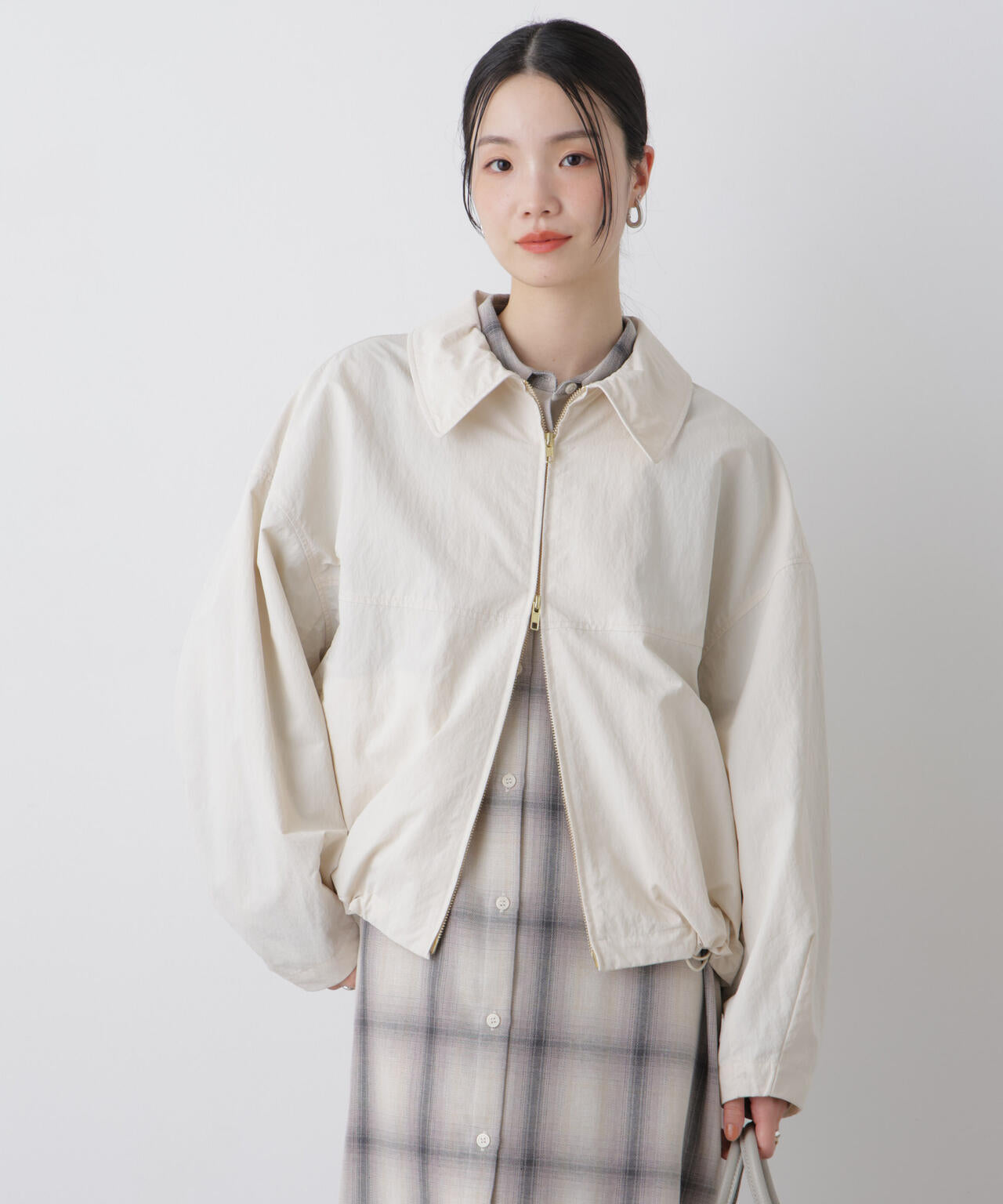 撥水＆花粉ガード コクーンシルエットジップブルゾン 6736112301