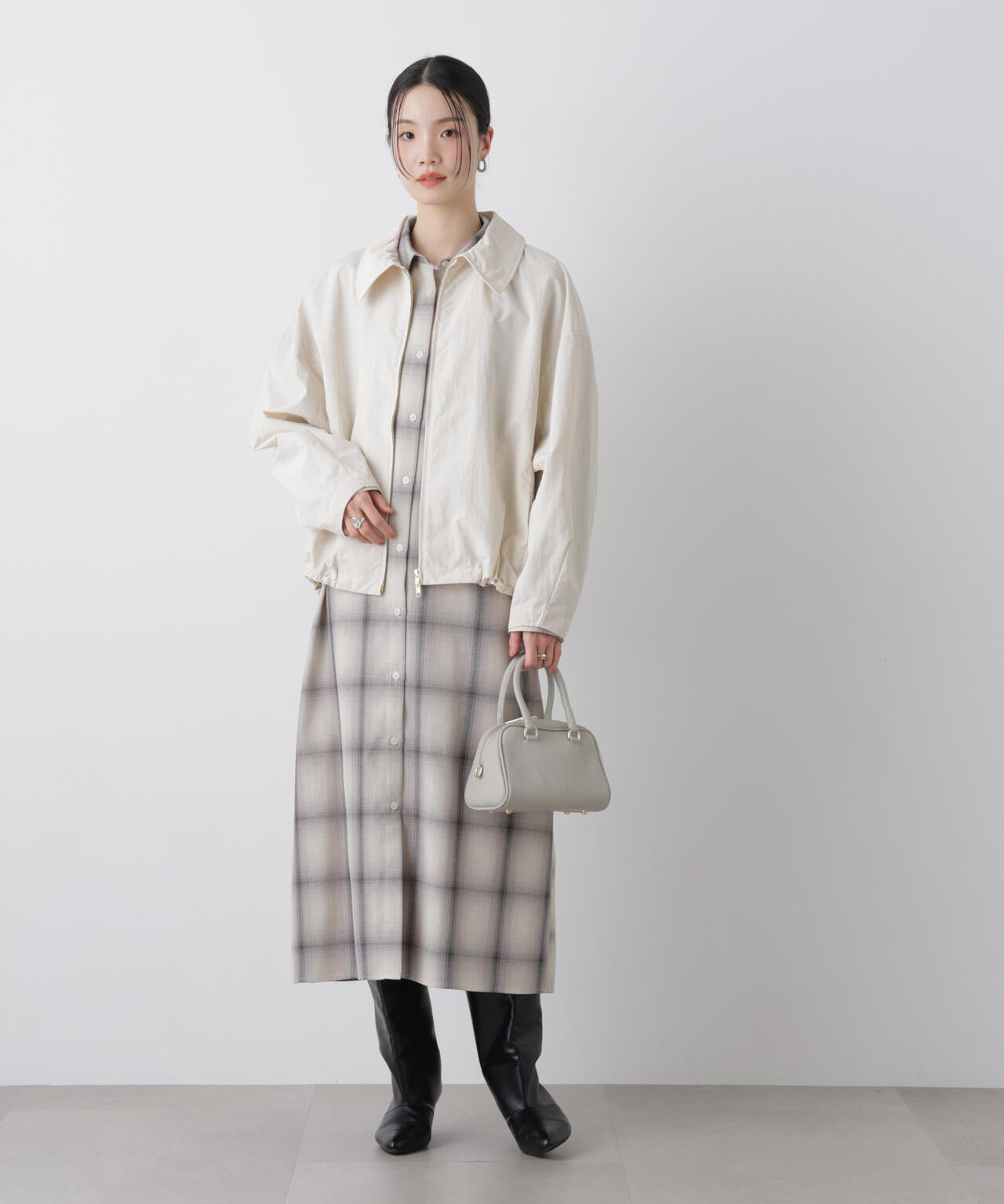 撥水＆花粉ガード コクーンシルエットジップブルゾン 6736112301