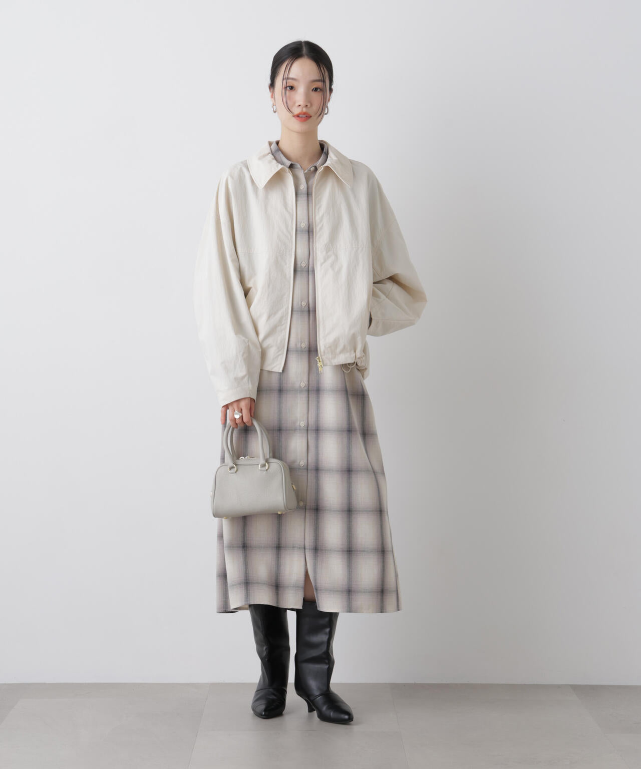 撥水＆花粉ガード コクーンシルエットジップブルゾン 6736112301