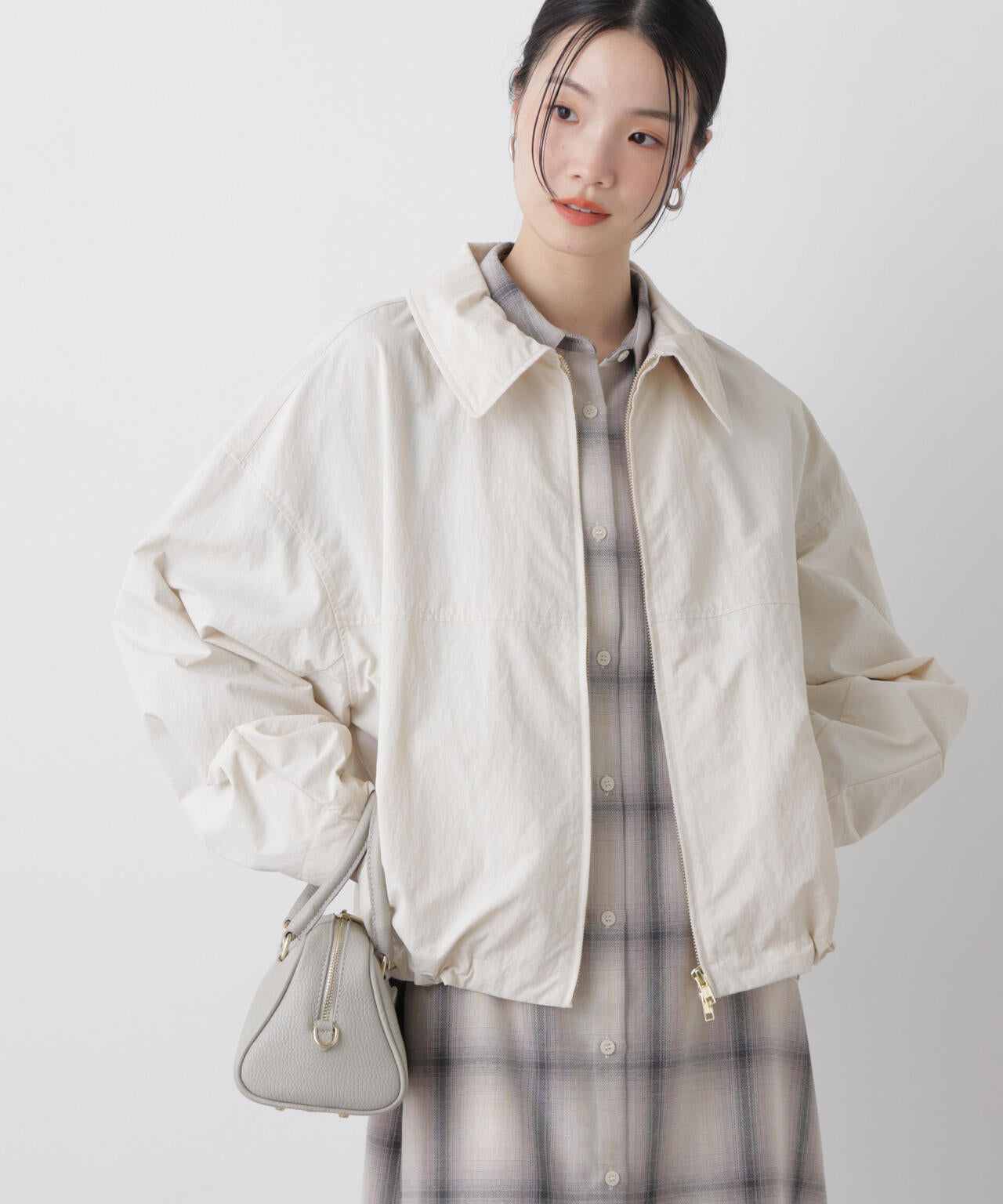 撥水＆花粉ガード コクーンシルエットジップブルゾン 6736112301