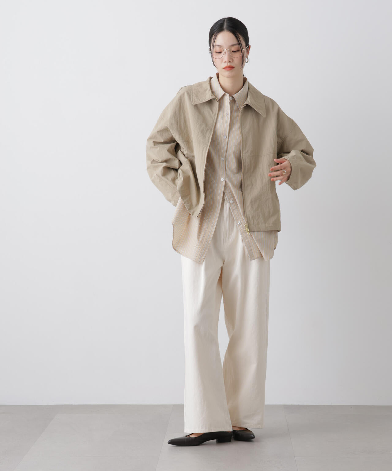 撥水＆花粉ガード コクーンシルエットジップブルゾン 6736112301