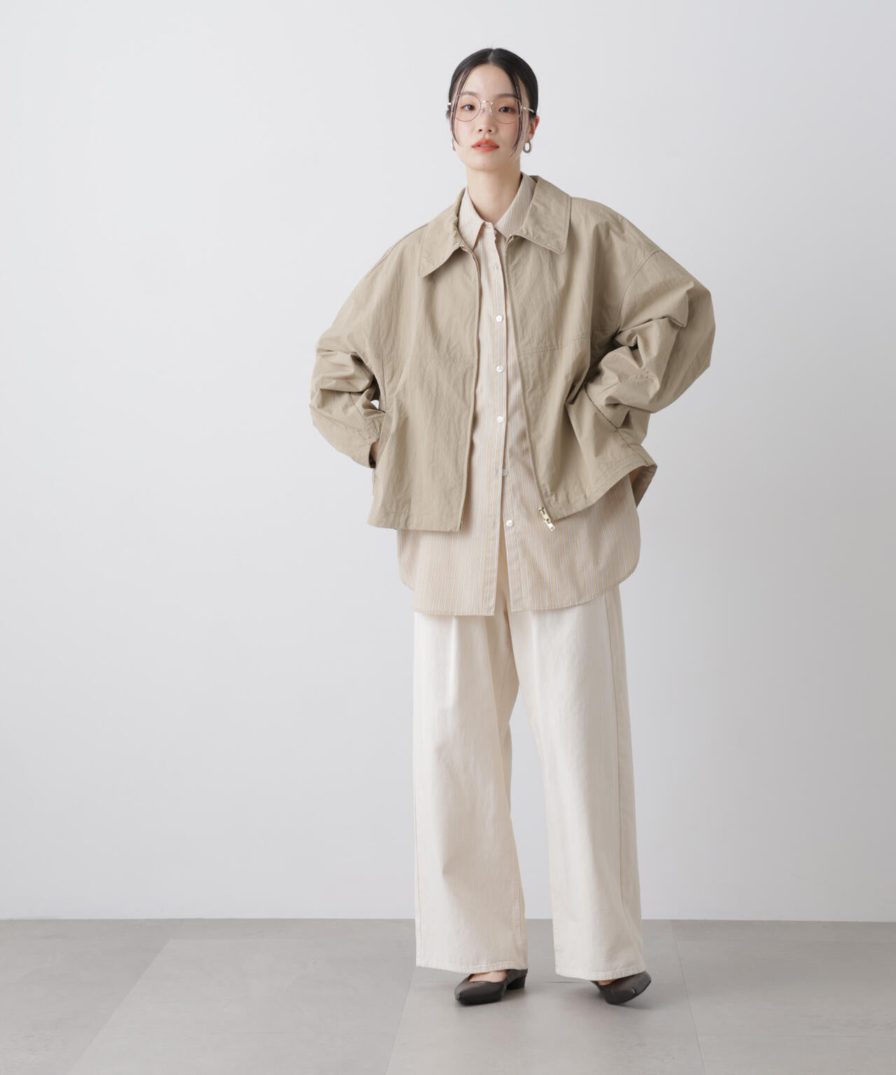 撥水＆花粉ガード コクーンシルエットジップブルゾン 6736112301