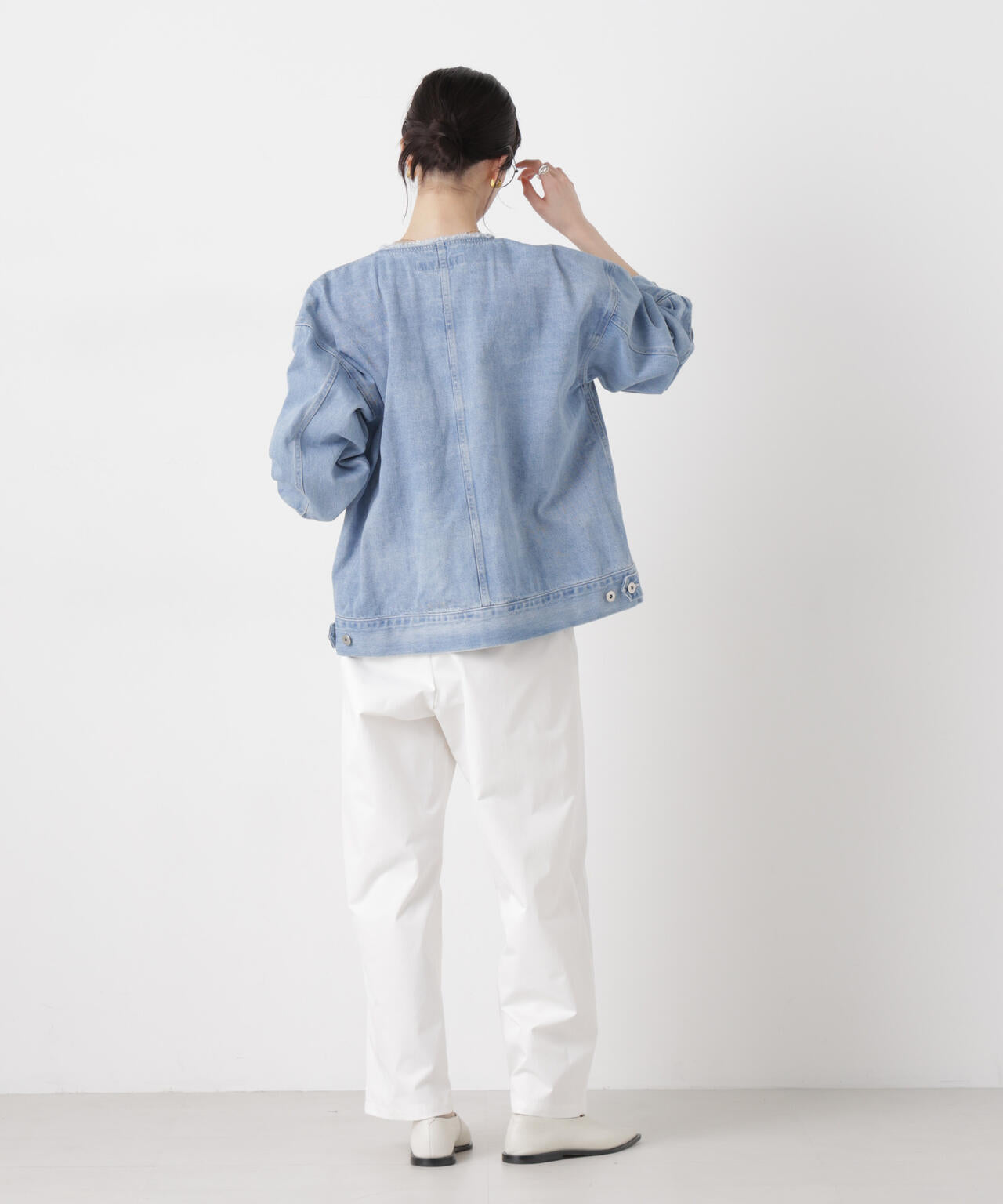 ノーカラーデニムジャケット 6736116301