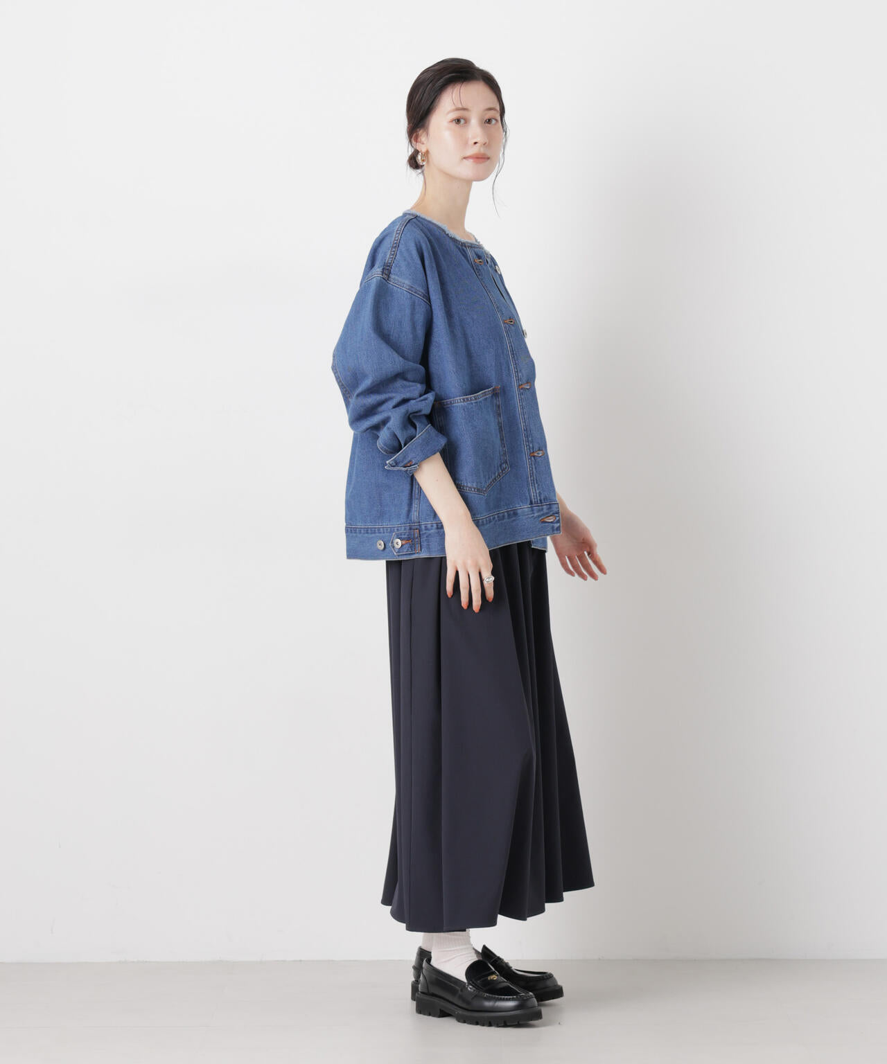 ノーカラーデニムジャケット 6736116301