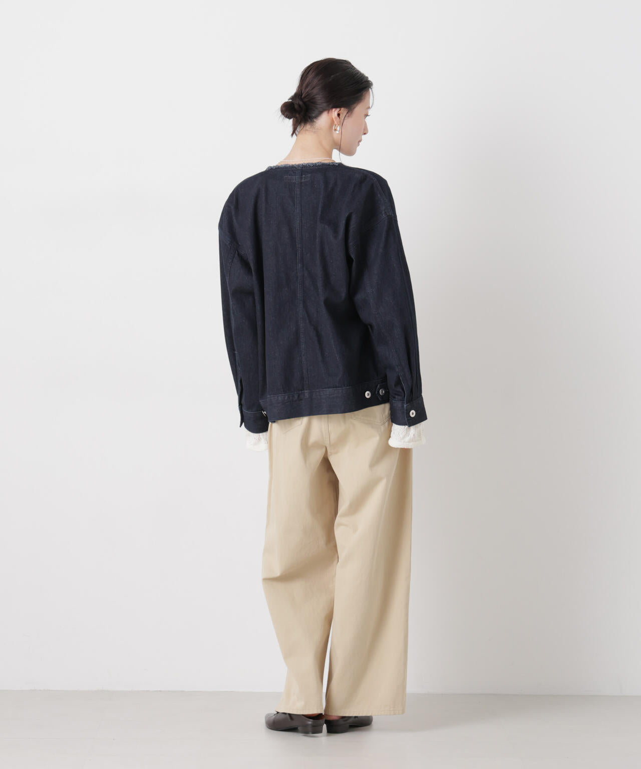ノーカラーデニムジャケット 6736116301