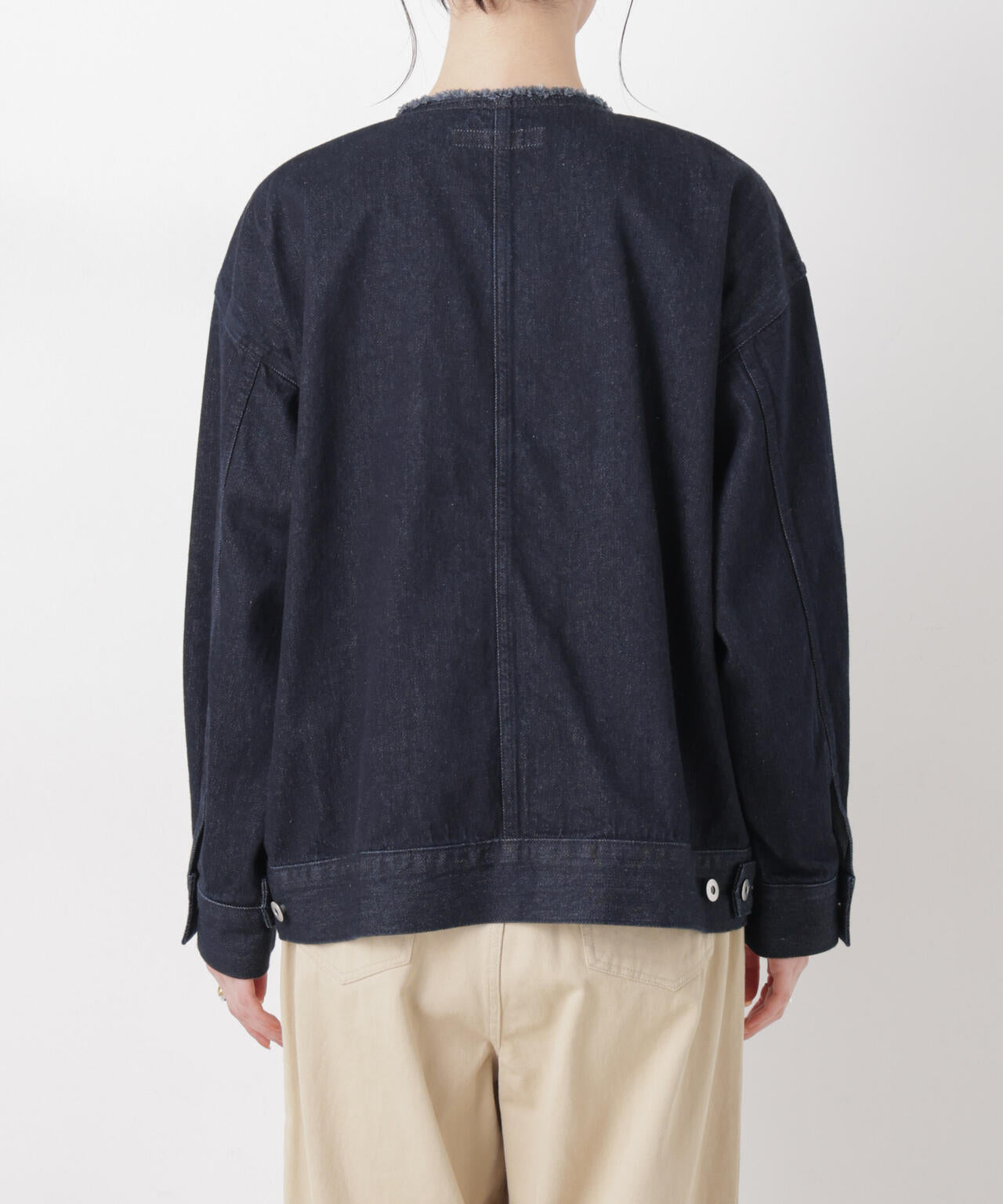 ノーカラーデニムジャケット 6736116301
