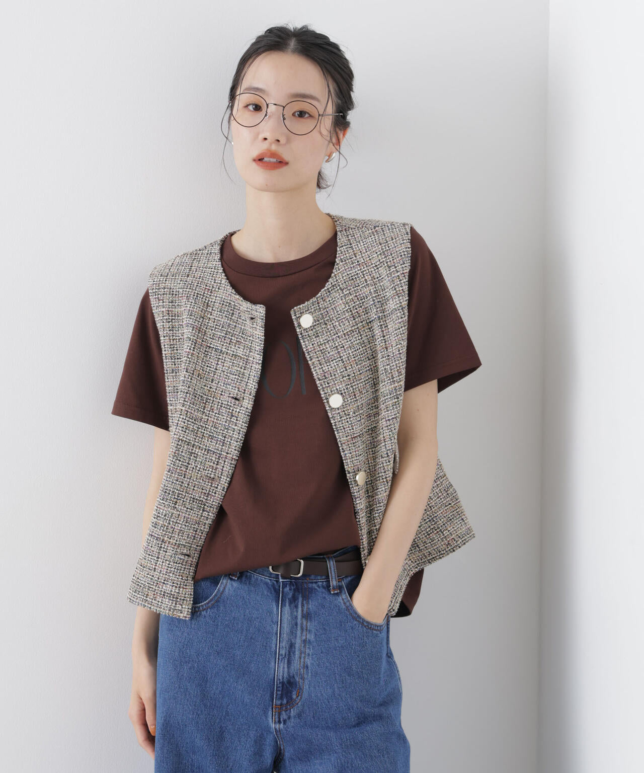 カットツイード金ボタンジレ(セットアップ可)