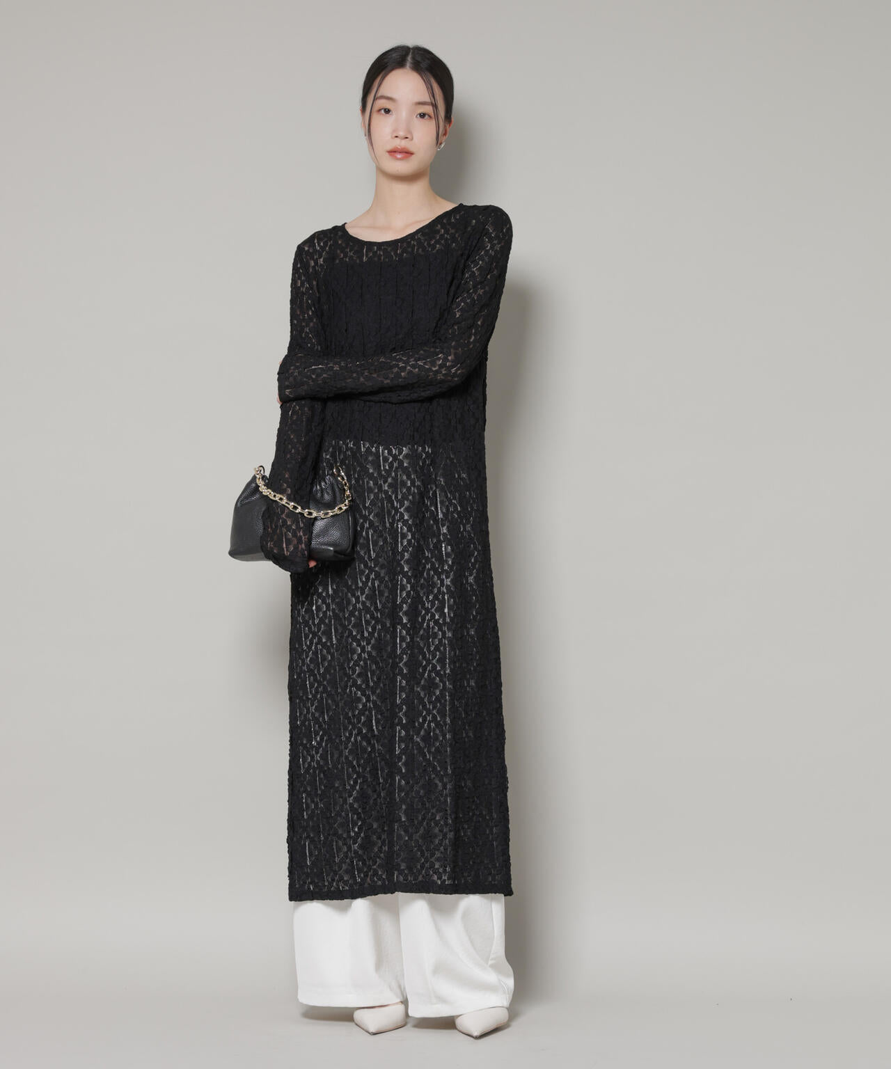 カットレースマキシワンピース