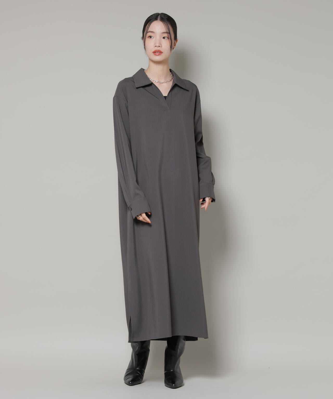 キャミビスチェ×スキッパーワンピース アンサンブルセット 6736119302