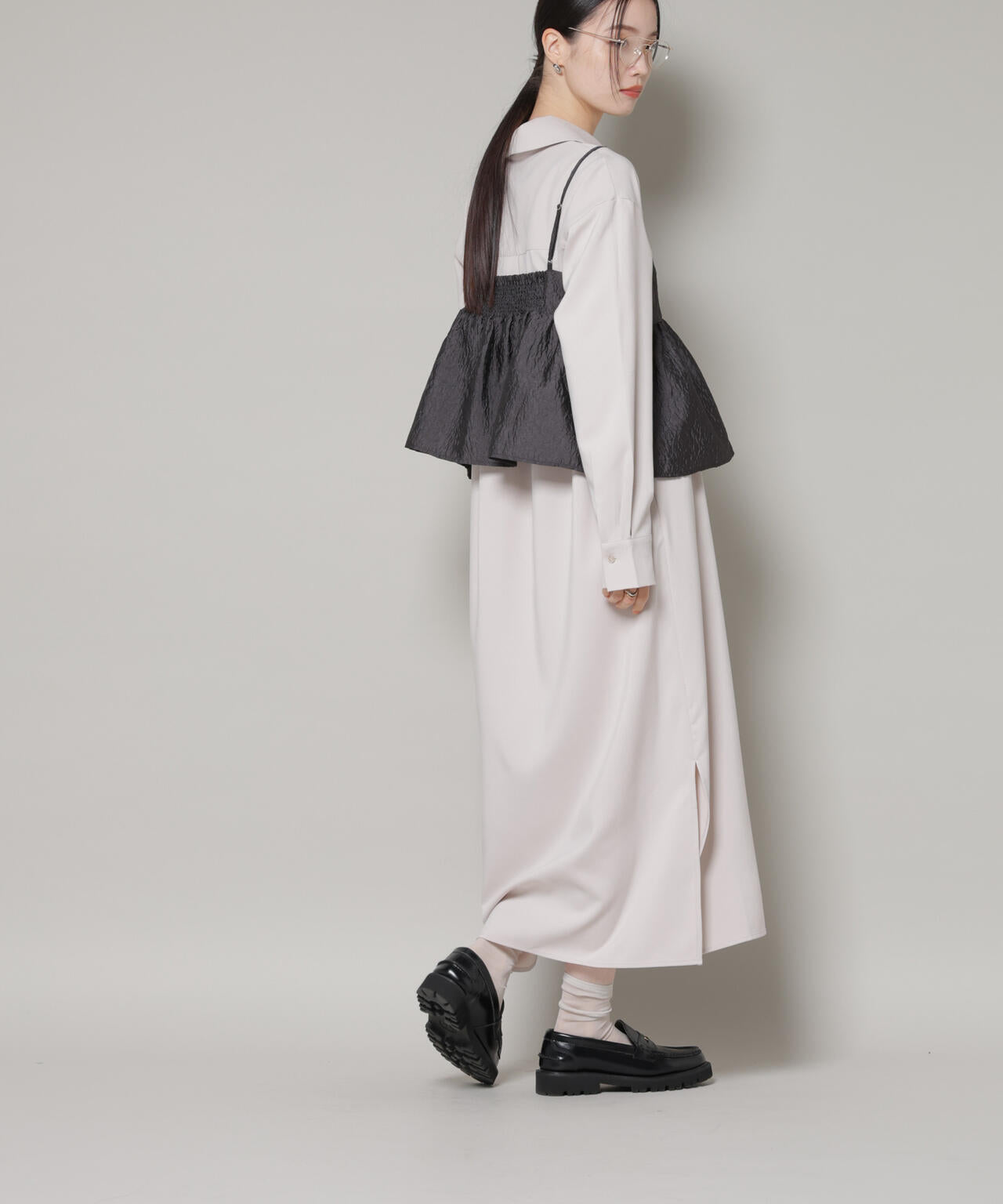 キャミビスチェ×スキッパーワンピース アンサンブルセット 6736119302