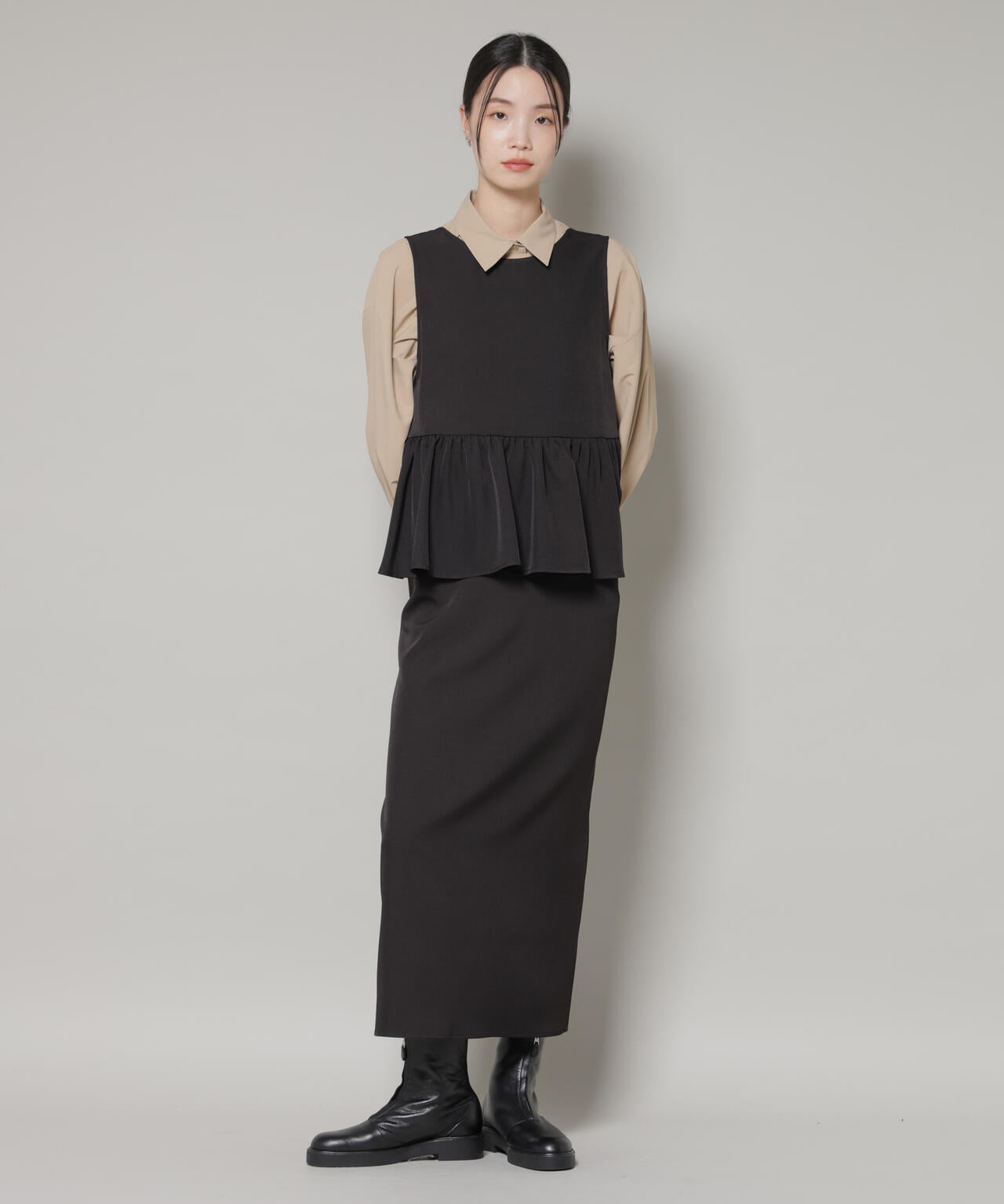 前後2wayフレア切り替えワンピース 6736119306