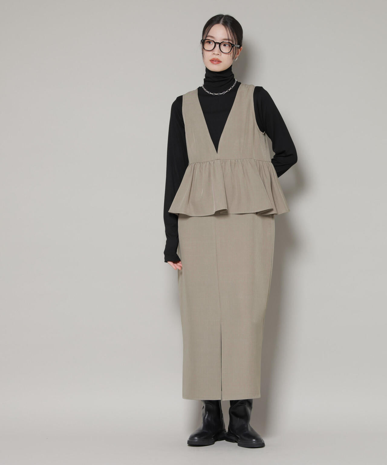 前後2wayフレア切り替えワンピース