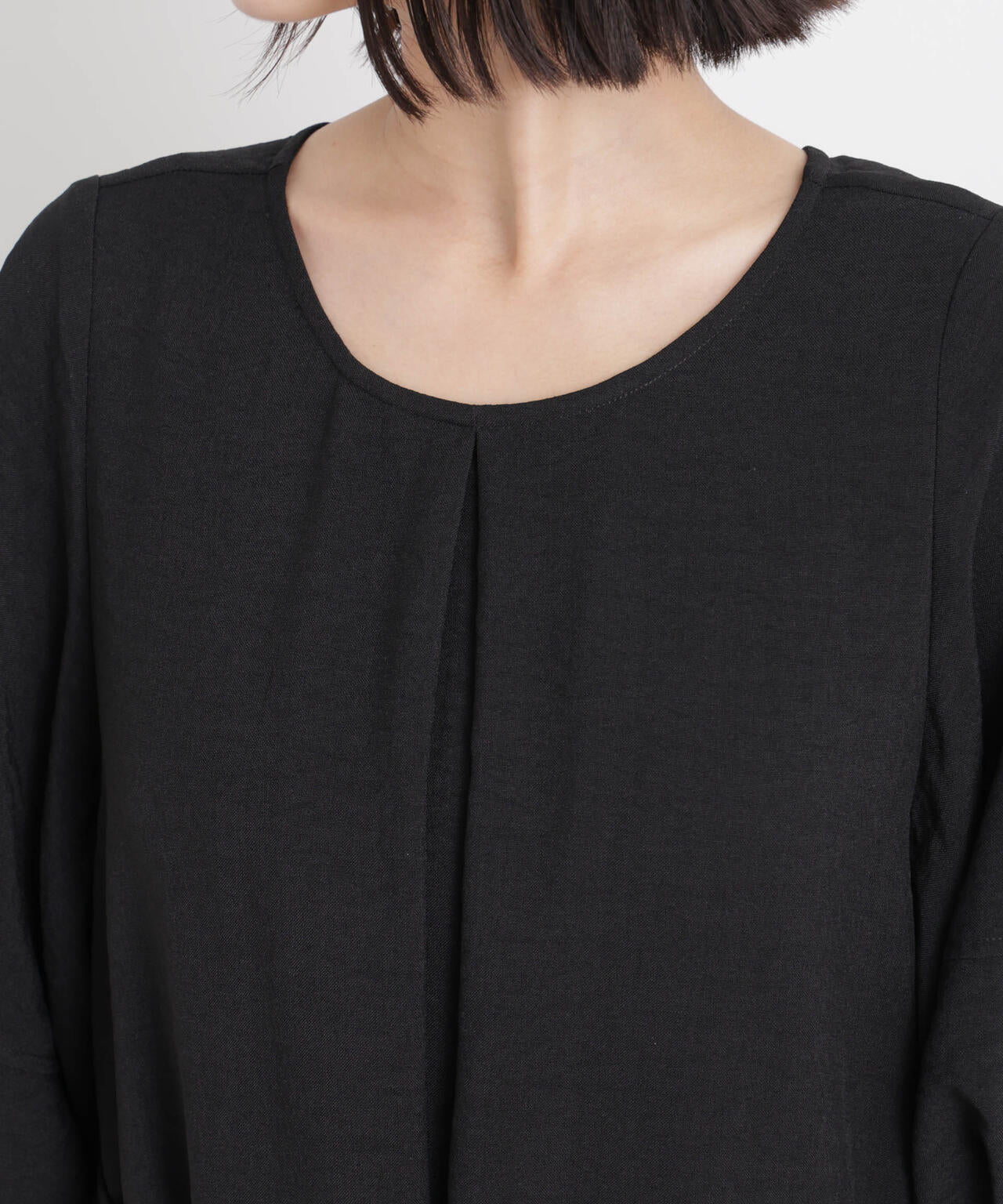 多機能リネンライク前後2wayランタンスリーブワンピース 6736119318