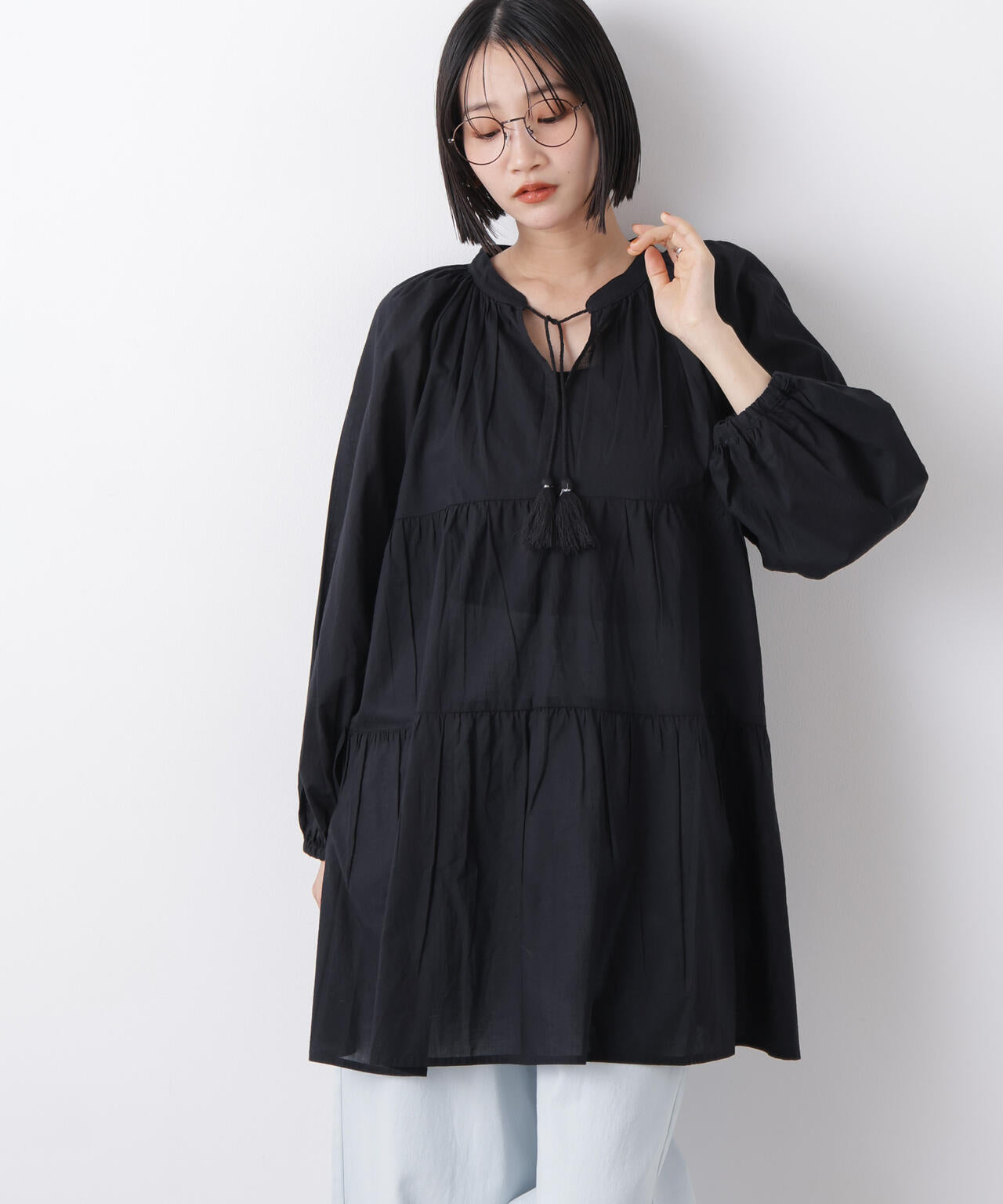 made in INDIA ティアードチュニックブラウス 6736120303