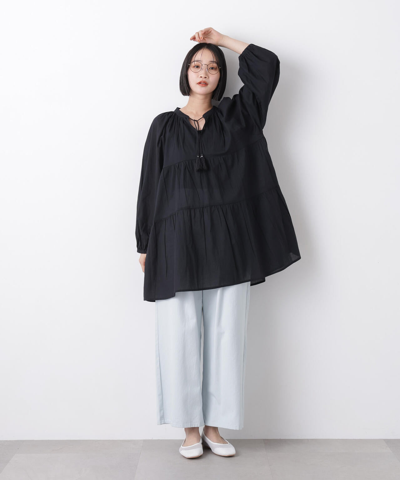 made in INDIA ティアードチュニックブラウス 6736120303